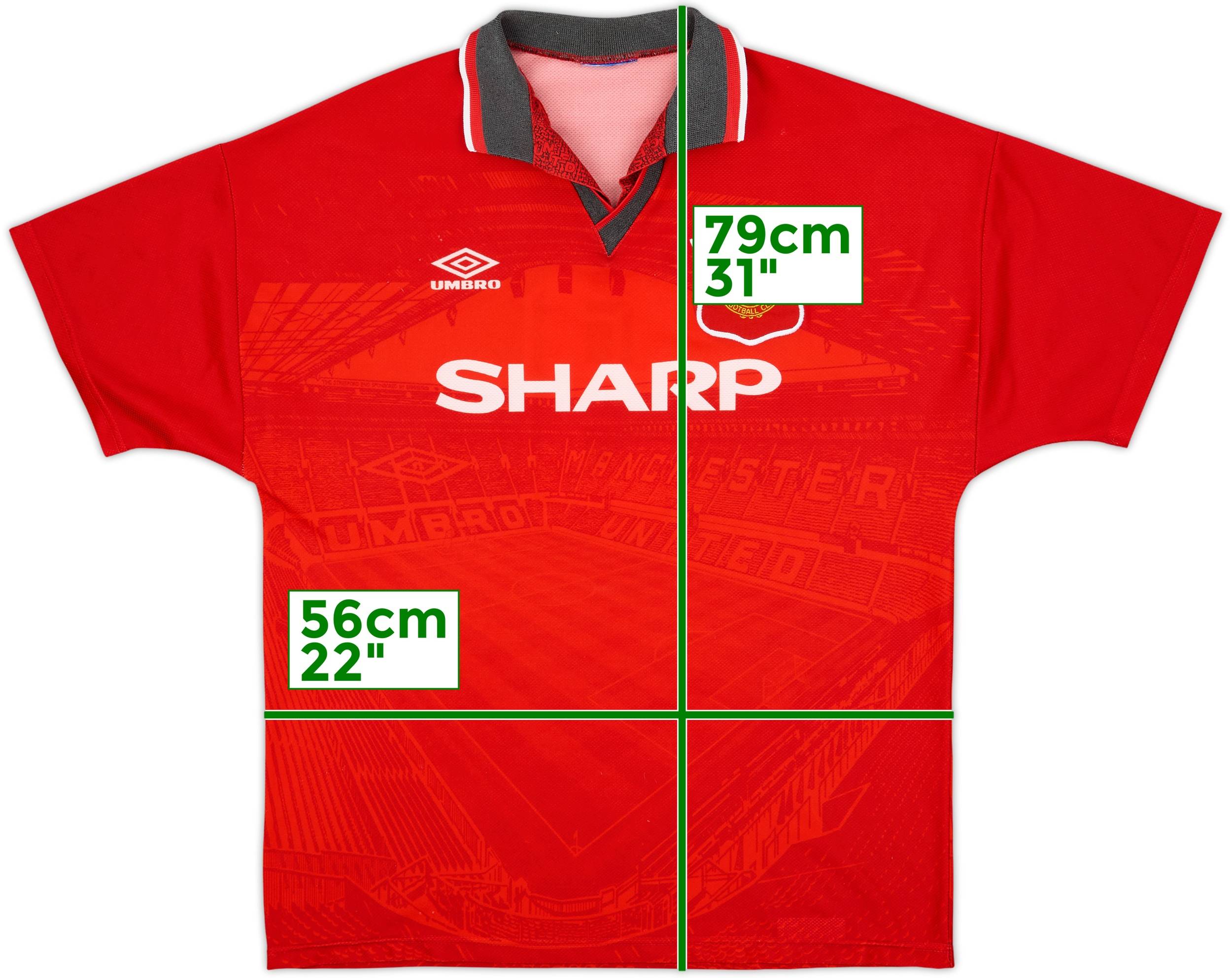 1994-96 Manchester United Home Shirt #9 - 7/10 - (L)