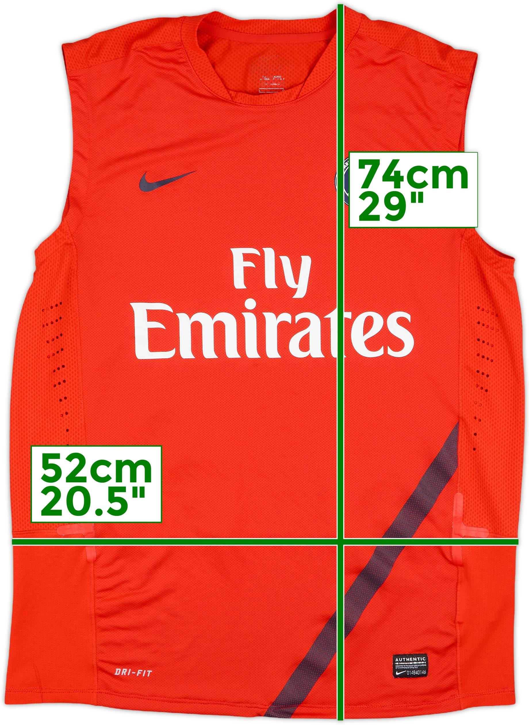 2011-12 Paris Saint-Germain Nike Authentic Training Vest 8/10 (L)