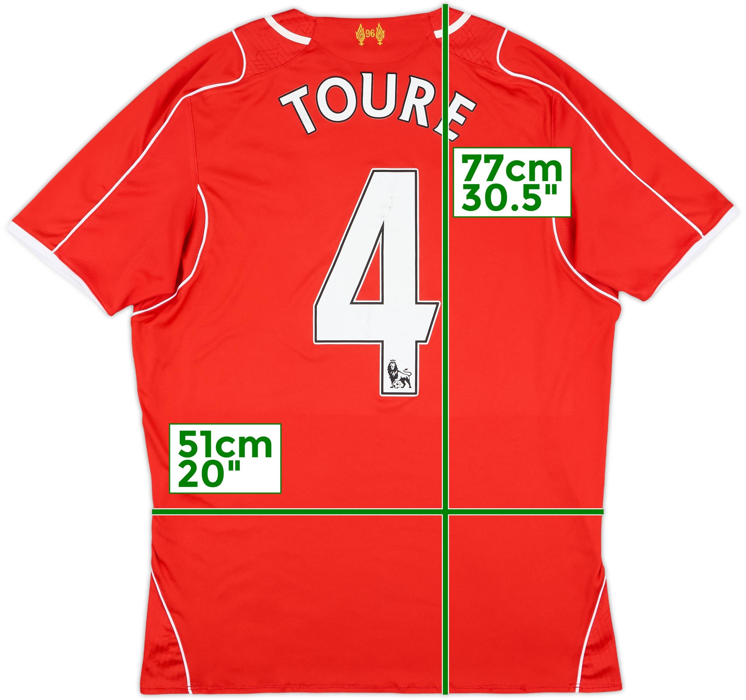 2014-15 Liverpool Home Shirt Toure #4 6/10 (L)