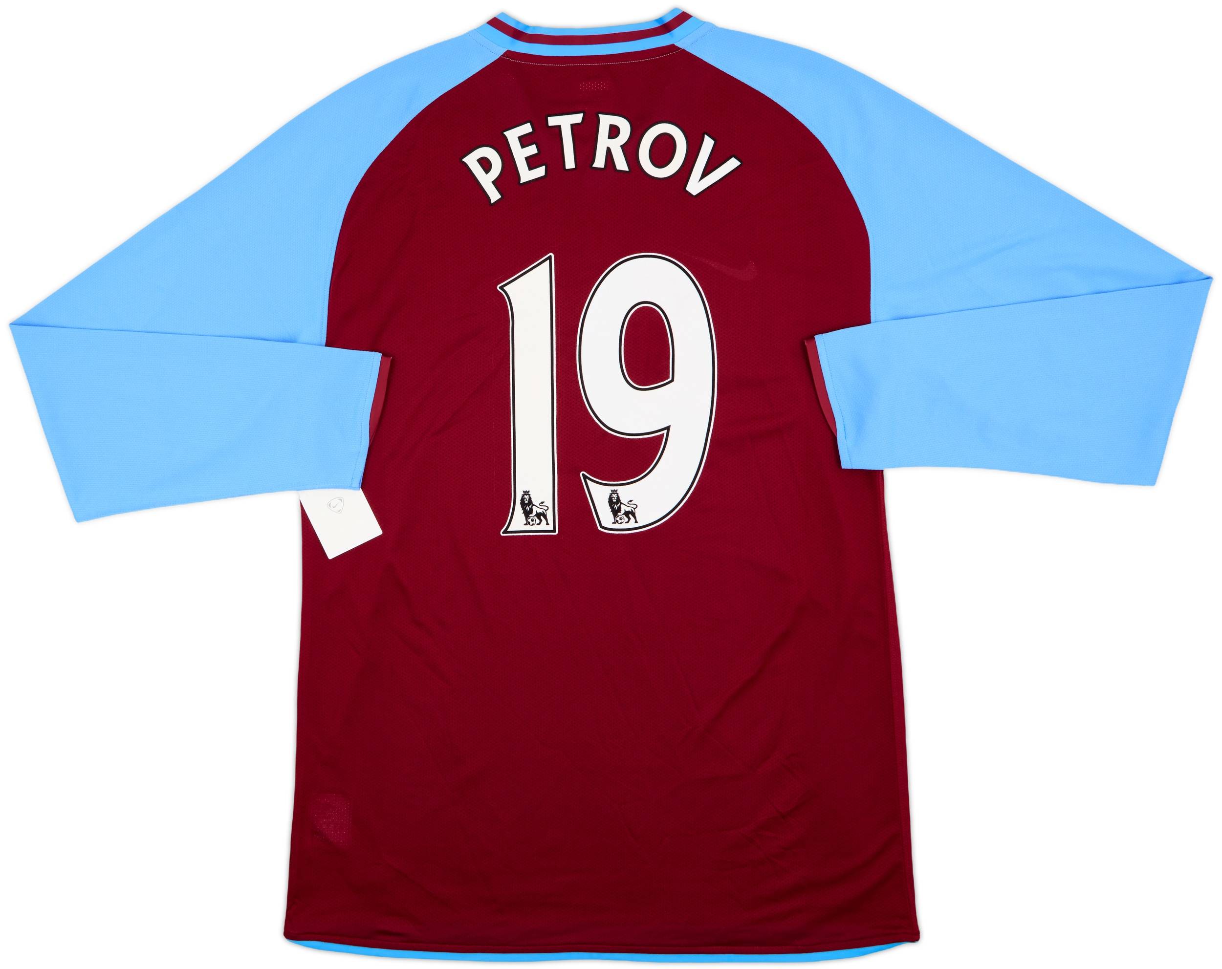 2008-09 Aston Villa Player Issue Home L/S Shirt Petrov #19 (XXL)