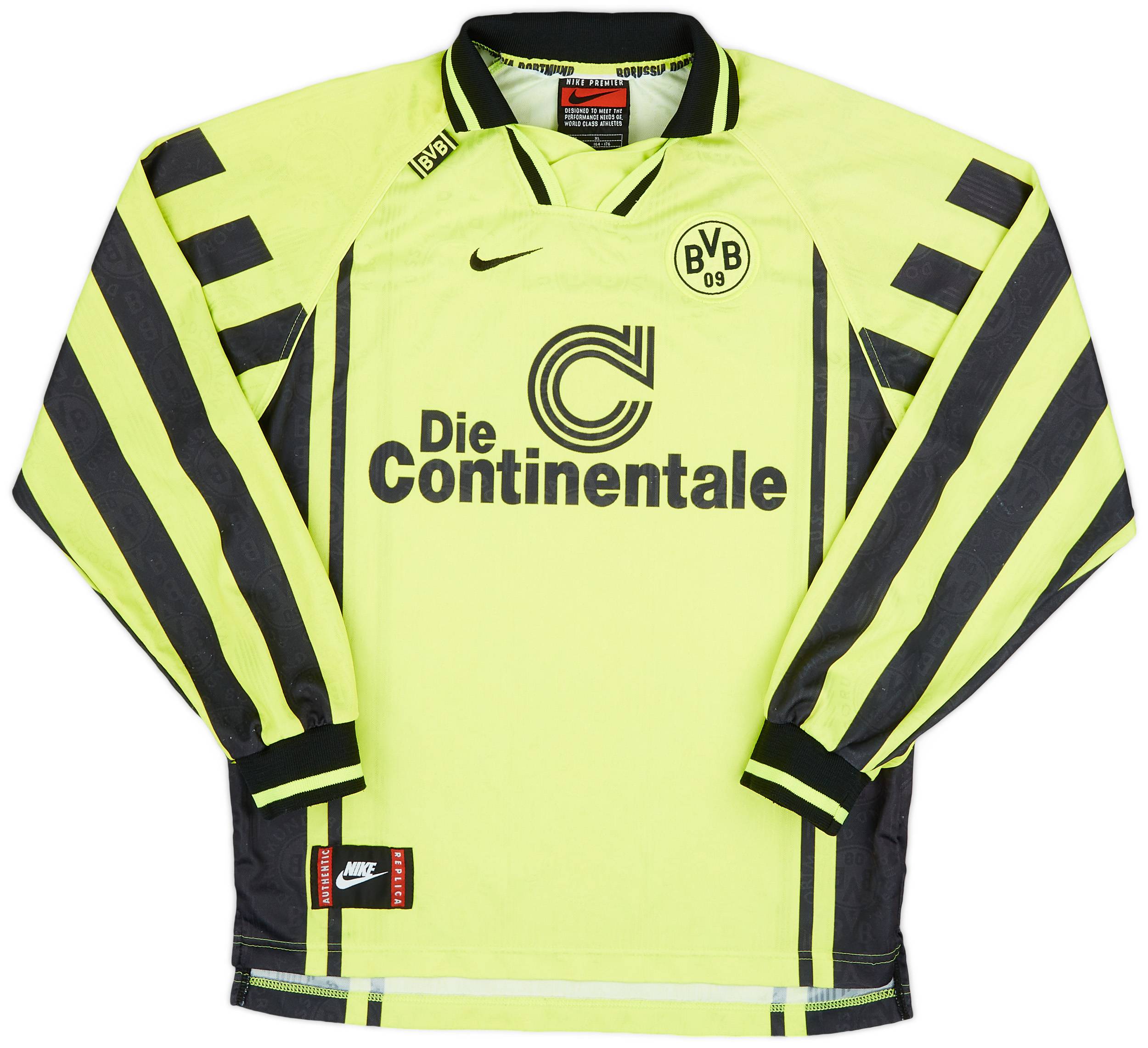 1996-97 Borussia Dortmund Home L/S Shirt - 8/10 - (XL.Boys)
