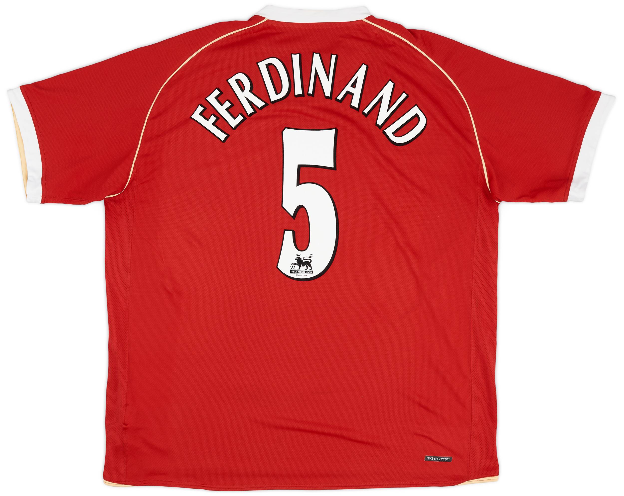 2006-07 Manchester United Home Shirt Ferdinand #5 - 8/10 - (XXL)