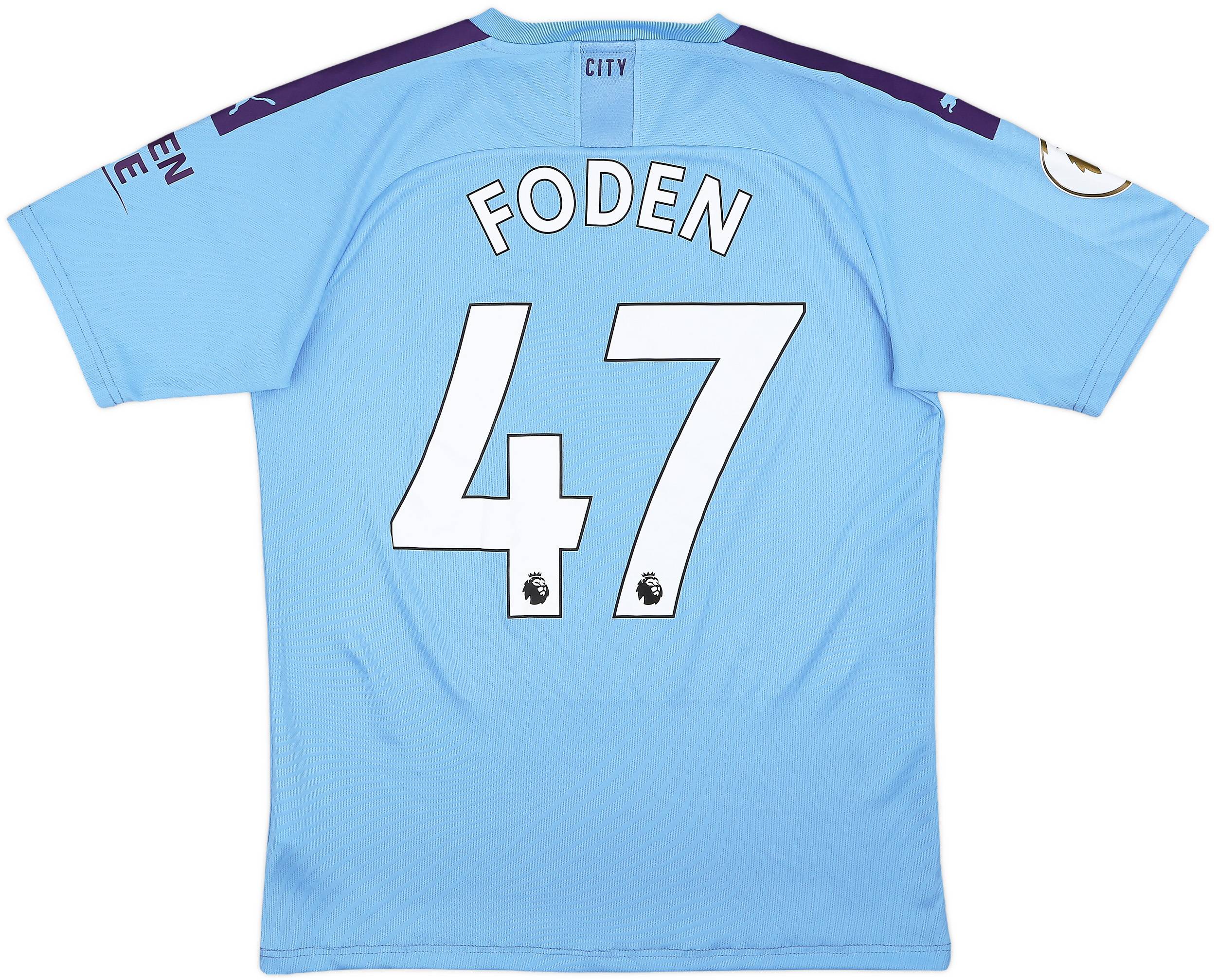 2019-20 Manchester City Home Shirt Foden #47 - 6/10 - (M)