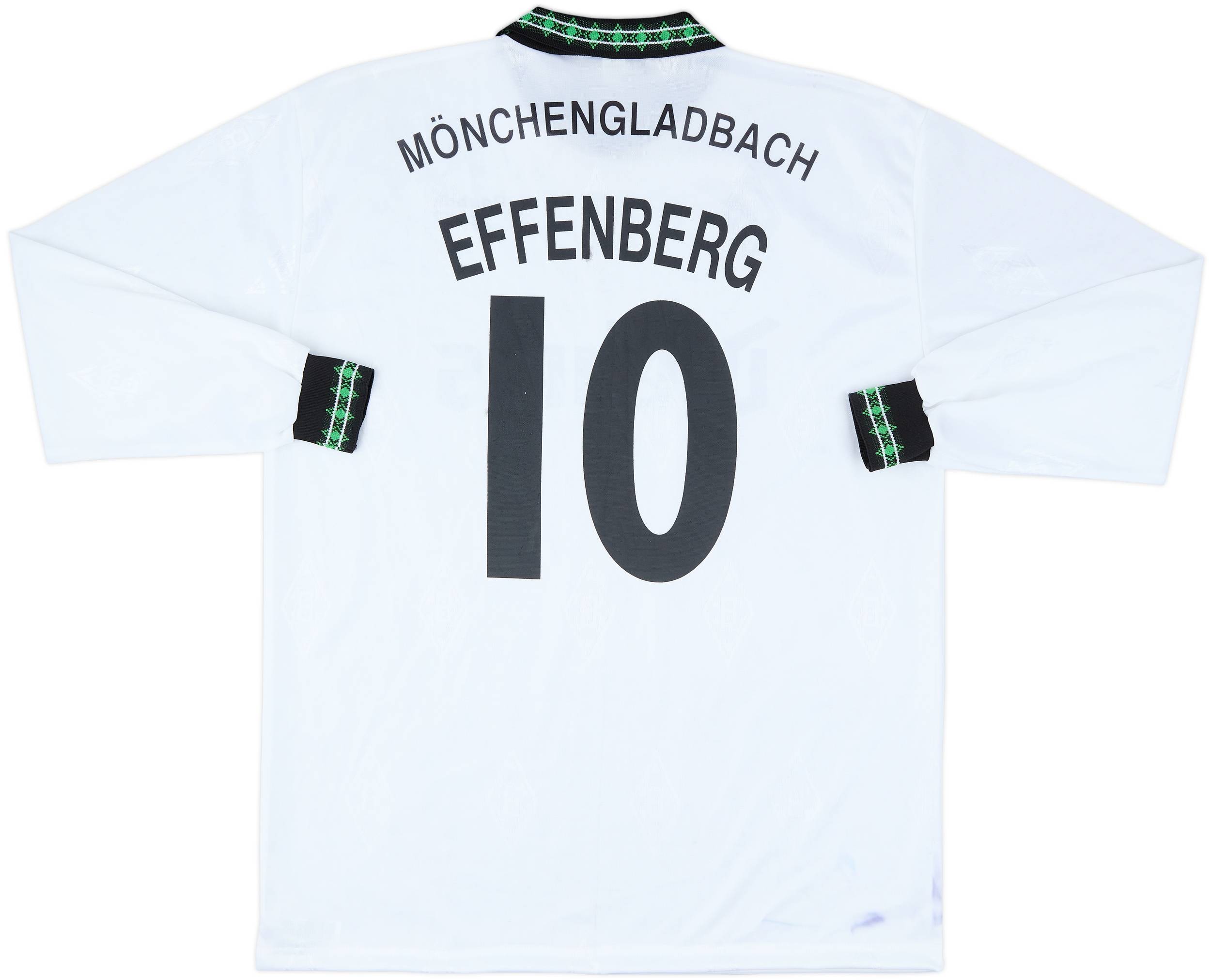 1995-96 Borussia Monchengladbach Home L/S Shirt Effenberg #10 - 7/10 - (XL)