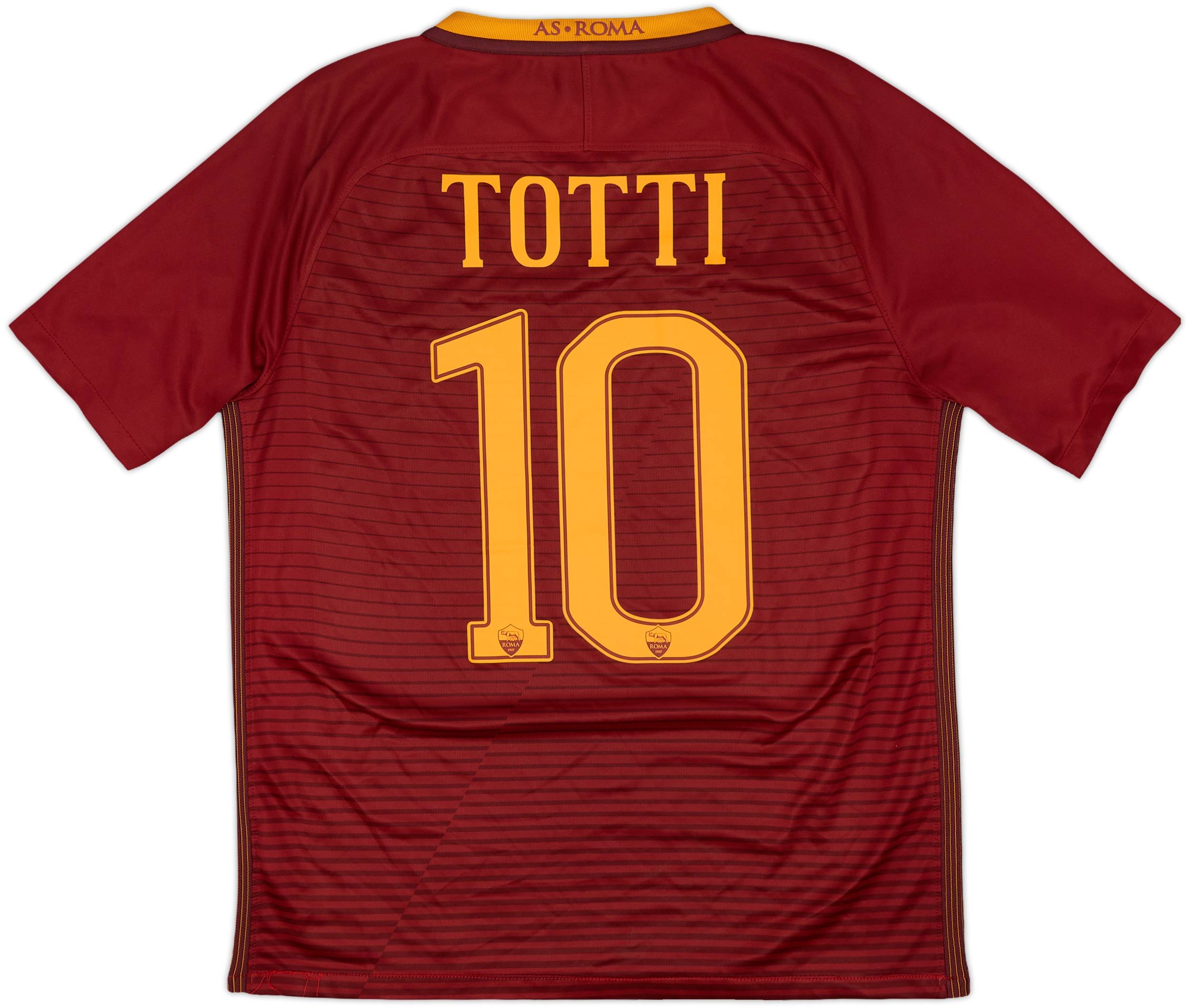 2016-17 Roma Home Shirt Totti #10 - 6/10 - (M)