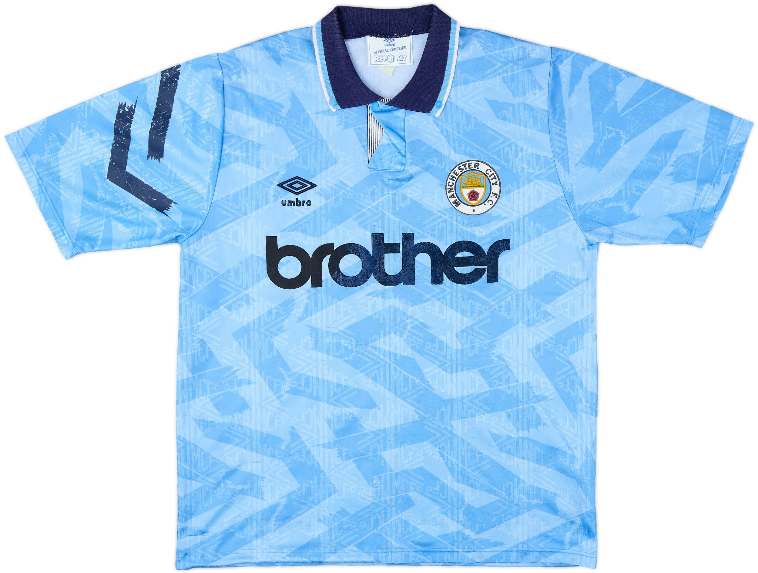 1991-93 Manchester City Home Shirt - 6/10 - (L)