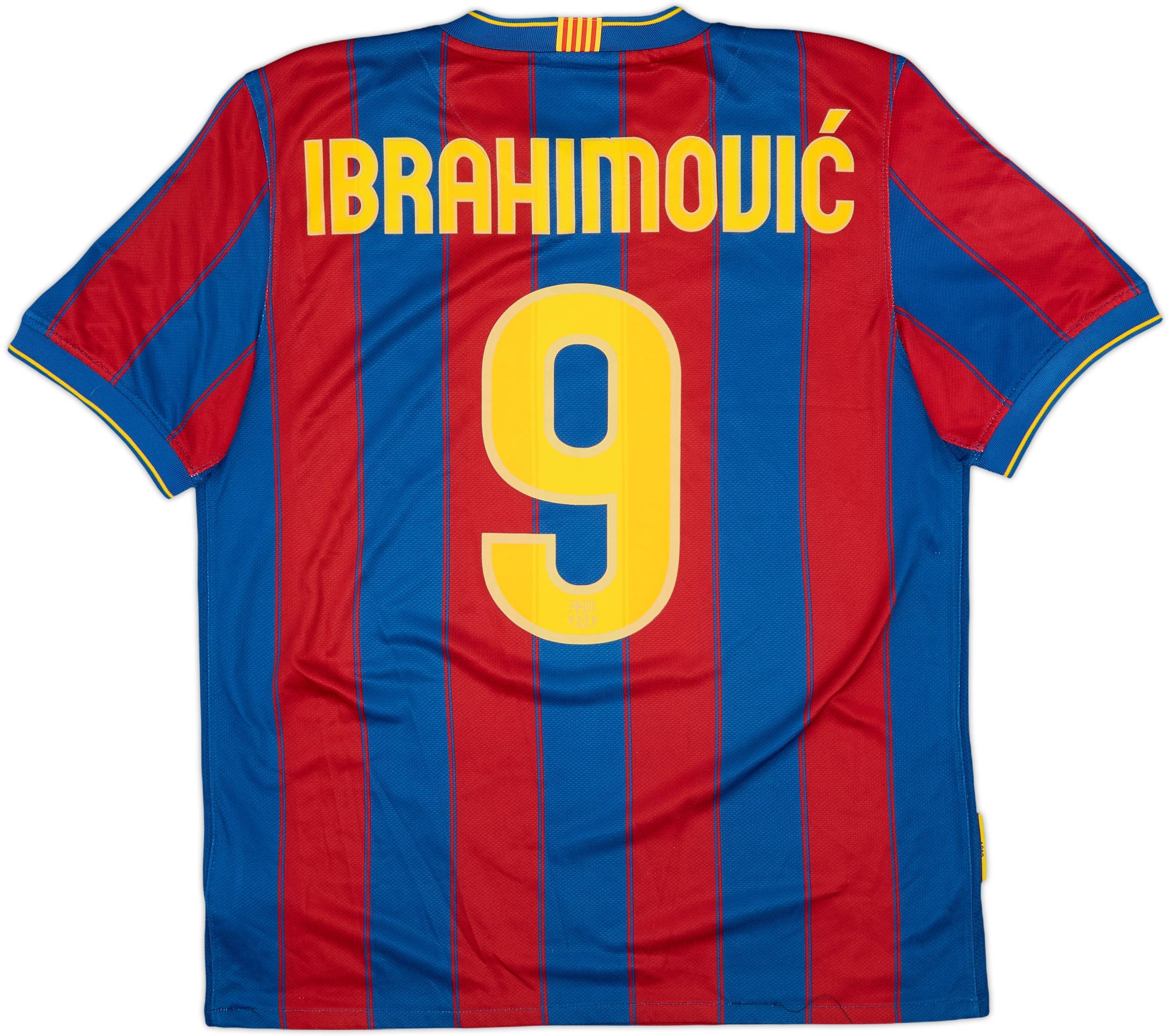 2009-10 Barcelona Home Shirt Ibrahimovic #9 - 7/10 - (M)