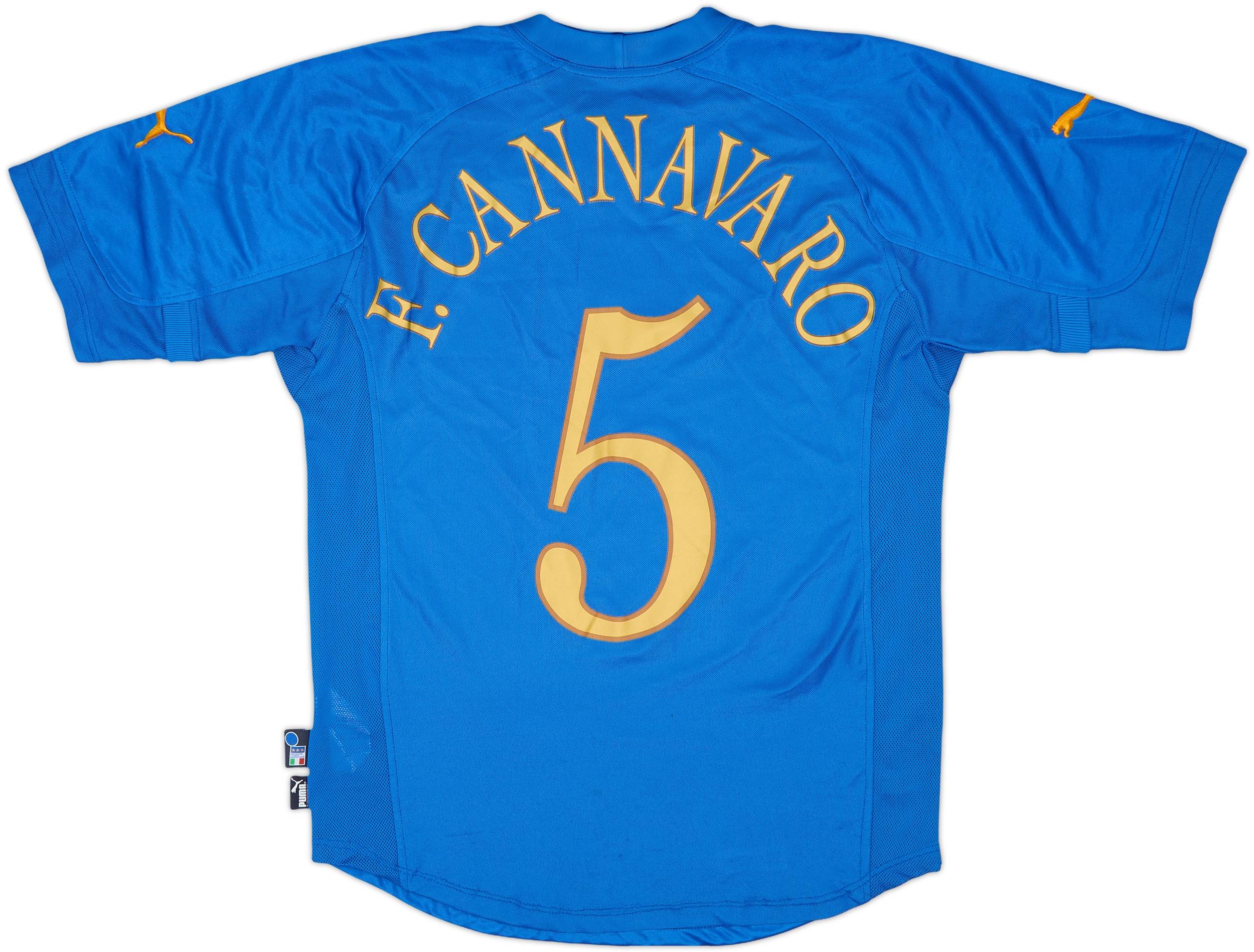デパート 送料無料 Shirt Home Italy 2004-06 F.Cannavaro (M) - 7/10 - #5 ウェア