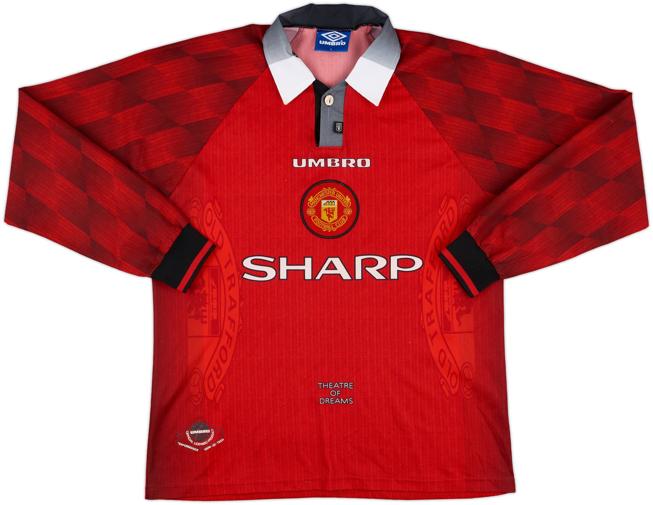 ウェア Manchester United 1996 L/S Home Uniform 1996-98 Manchester United Home L/S Shirt Cantona #7 - 8/10 - (L)