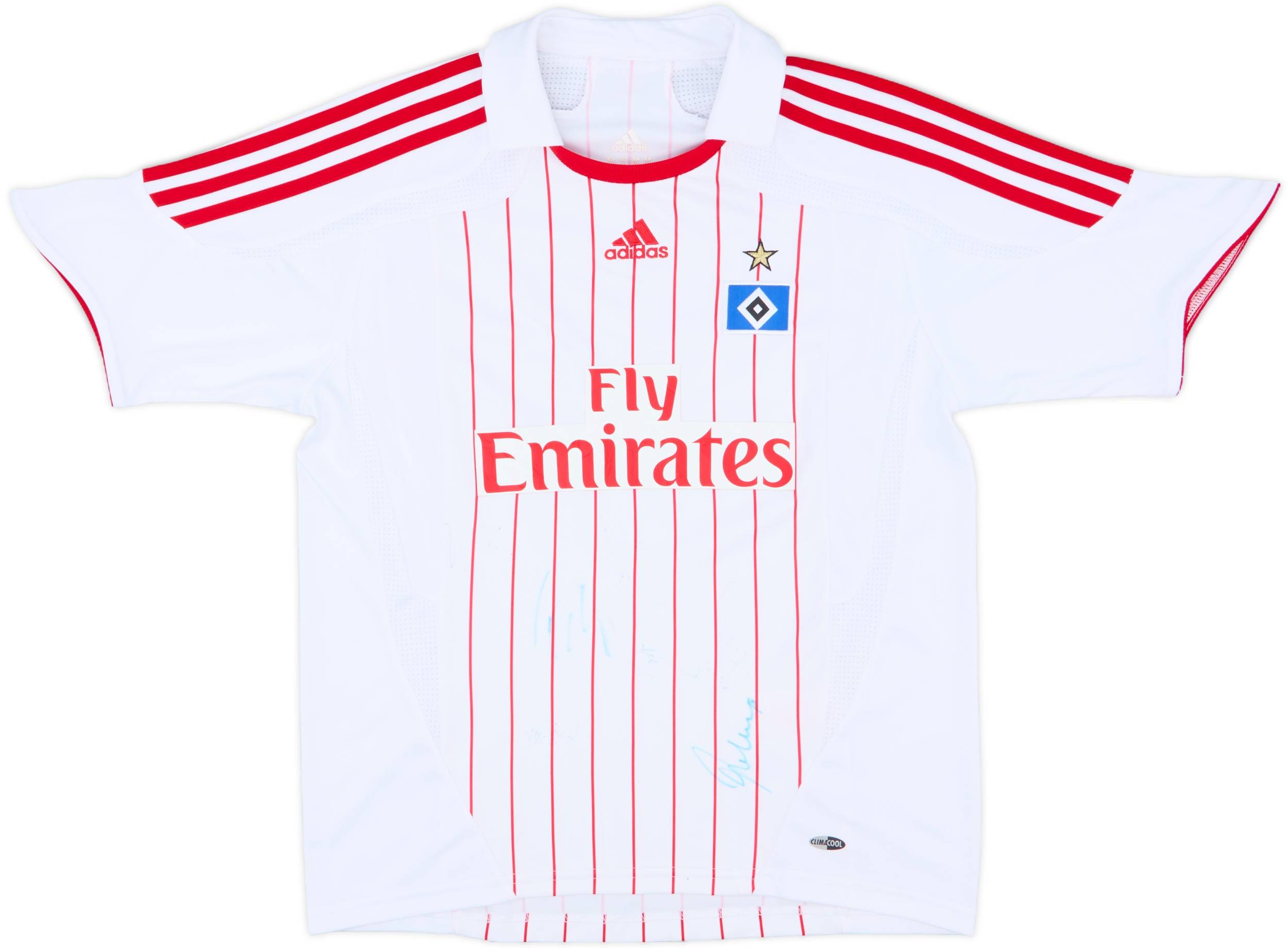 2007-08 Hamburg Signed Home Shirt - 6/10 - (M.Boys)