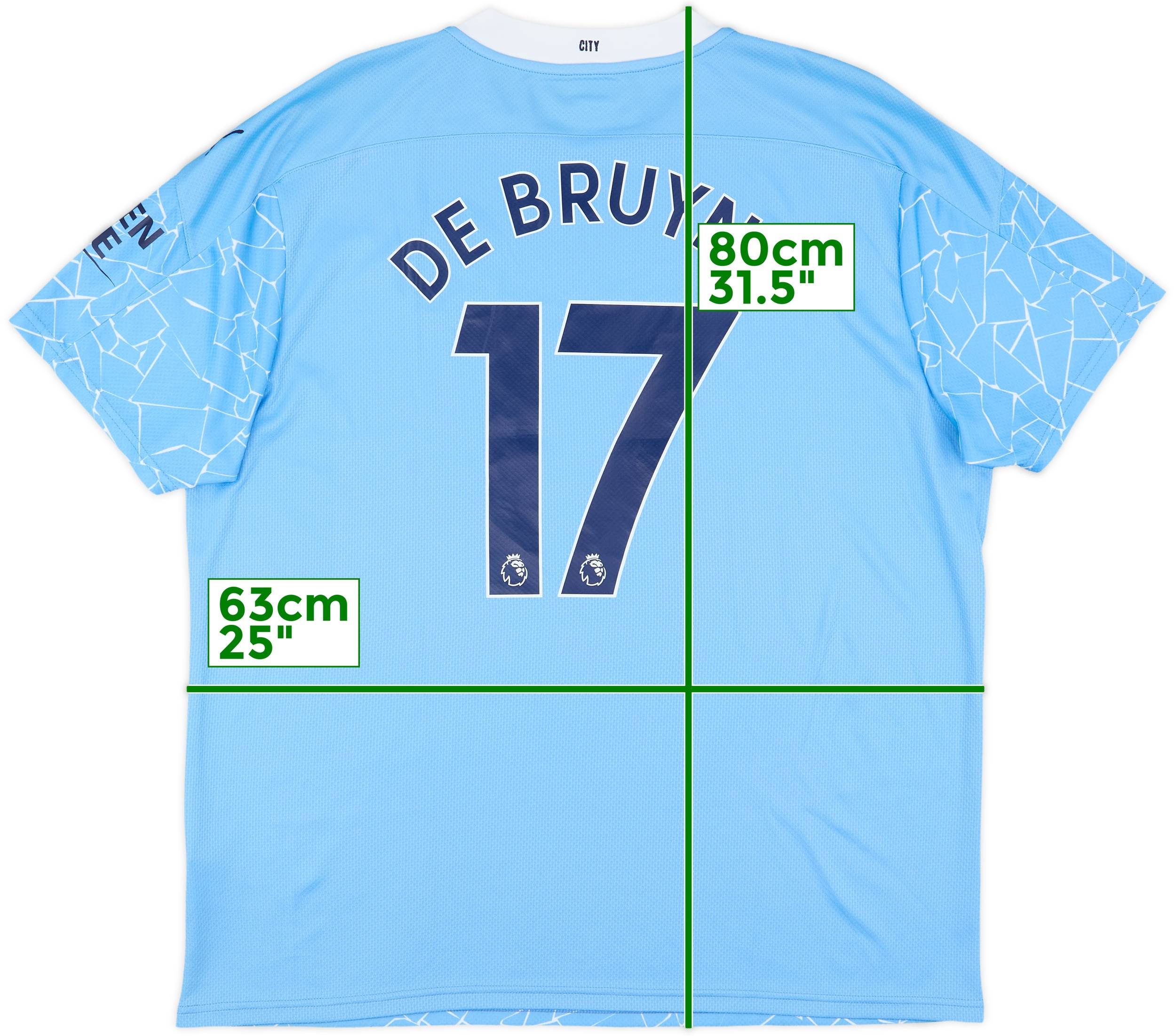2020-21 Manchester City Home Shirt De Bruyne #17 - 9/10 - (XXL)