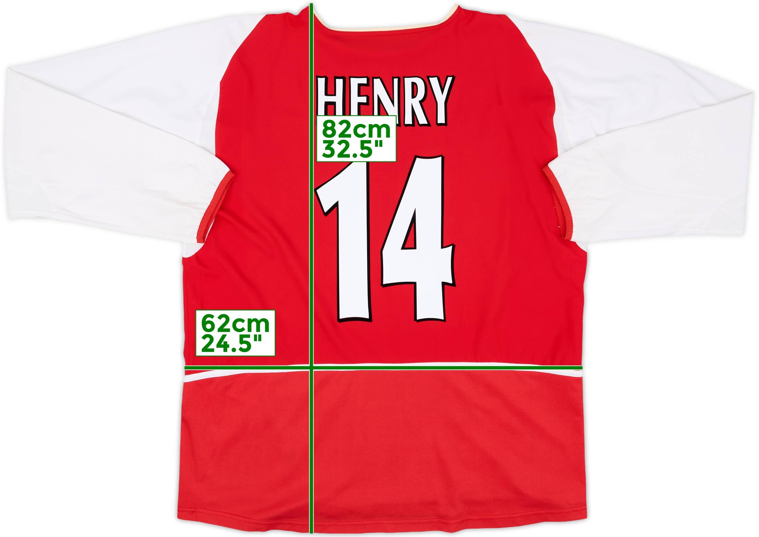 03-04 アーセナル 14番 Henry/Sサイズ/ホーム 2002-04 Arsenal Home L/S Shirt Henry #14 - 8/10 - (XL)