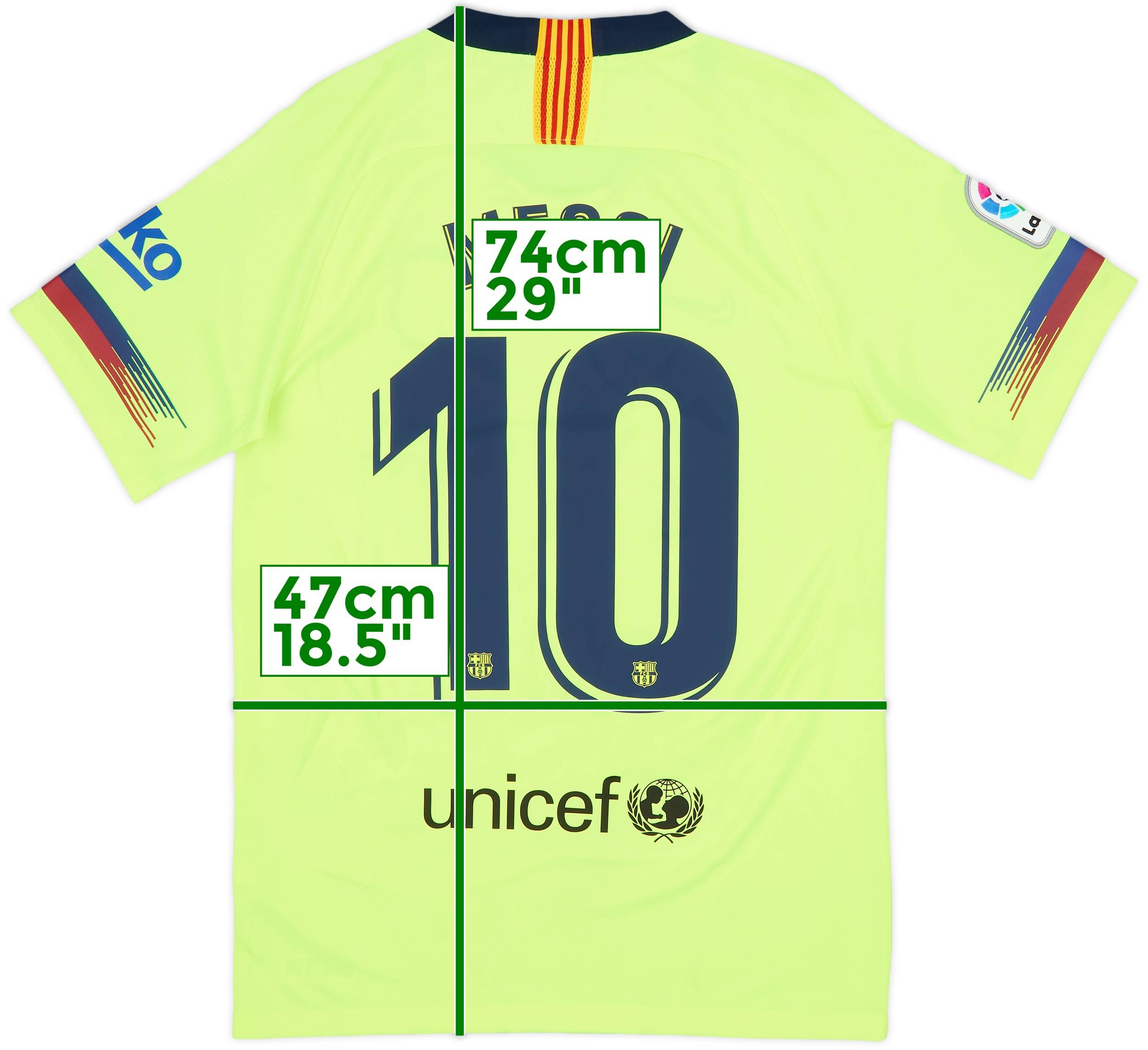 2018-19 Barcelona Away Shirt Messi #10 - 8/10 - (S)