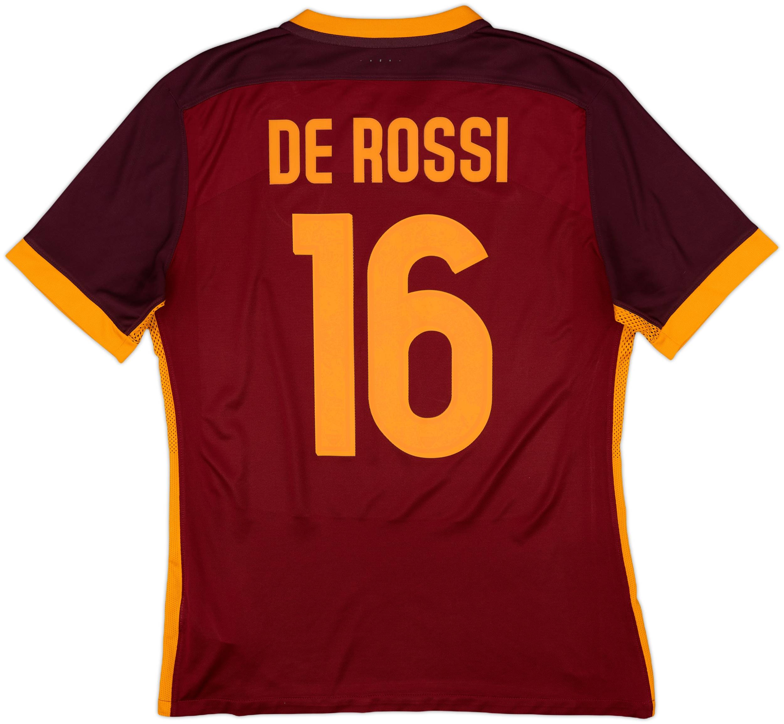 2015-16 Roma Authentic Home Shirt De Rossi #16 - 8/10 - (L)