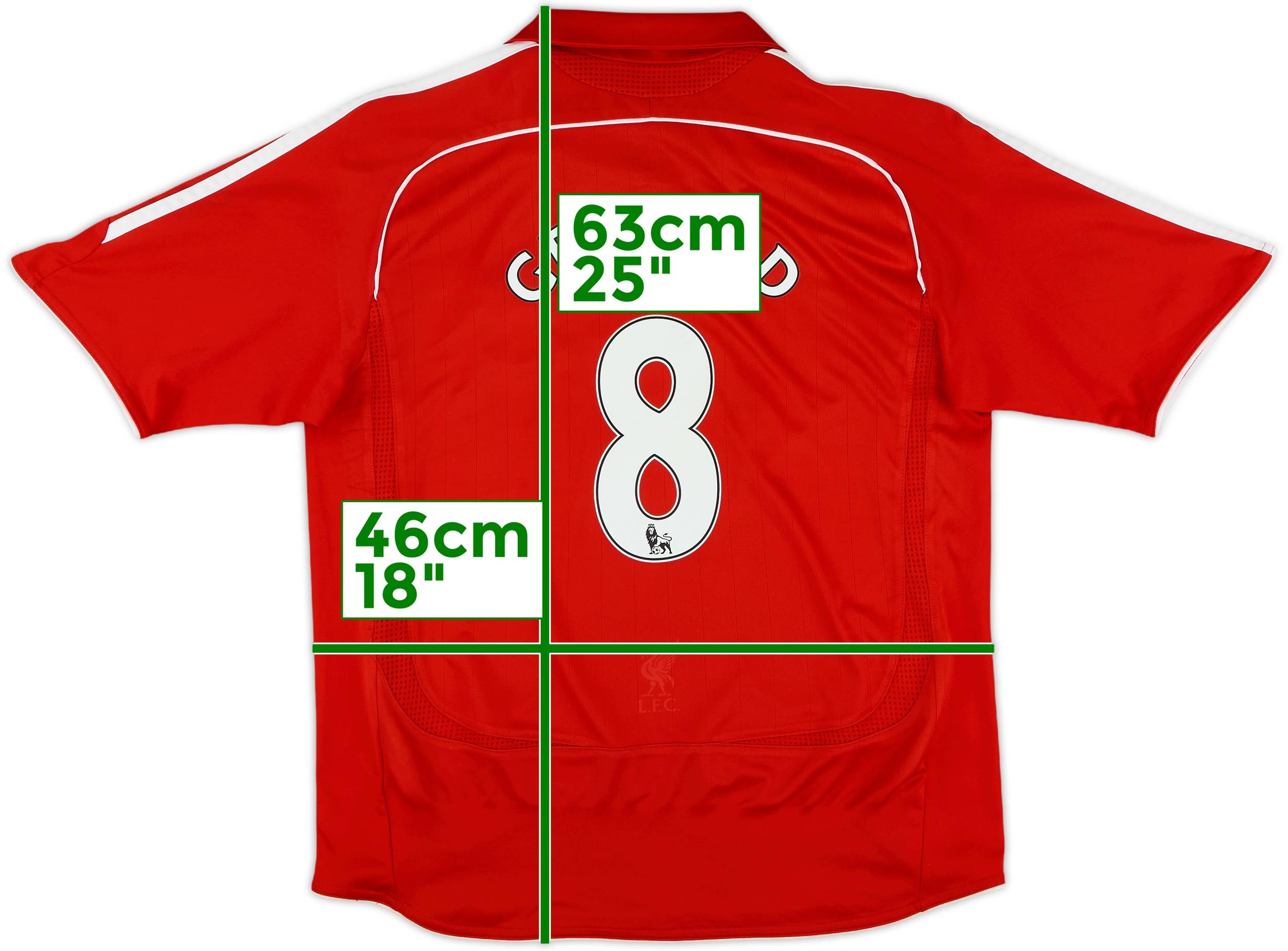 リバプール FC ジャージ GERRARD 8 番 M 2006-08 Liverpool Home Shirt Gerrard #8 - 9/10 - (M.Boys)