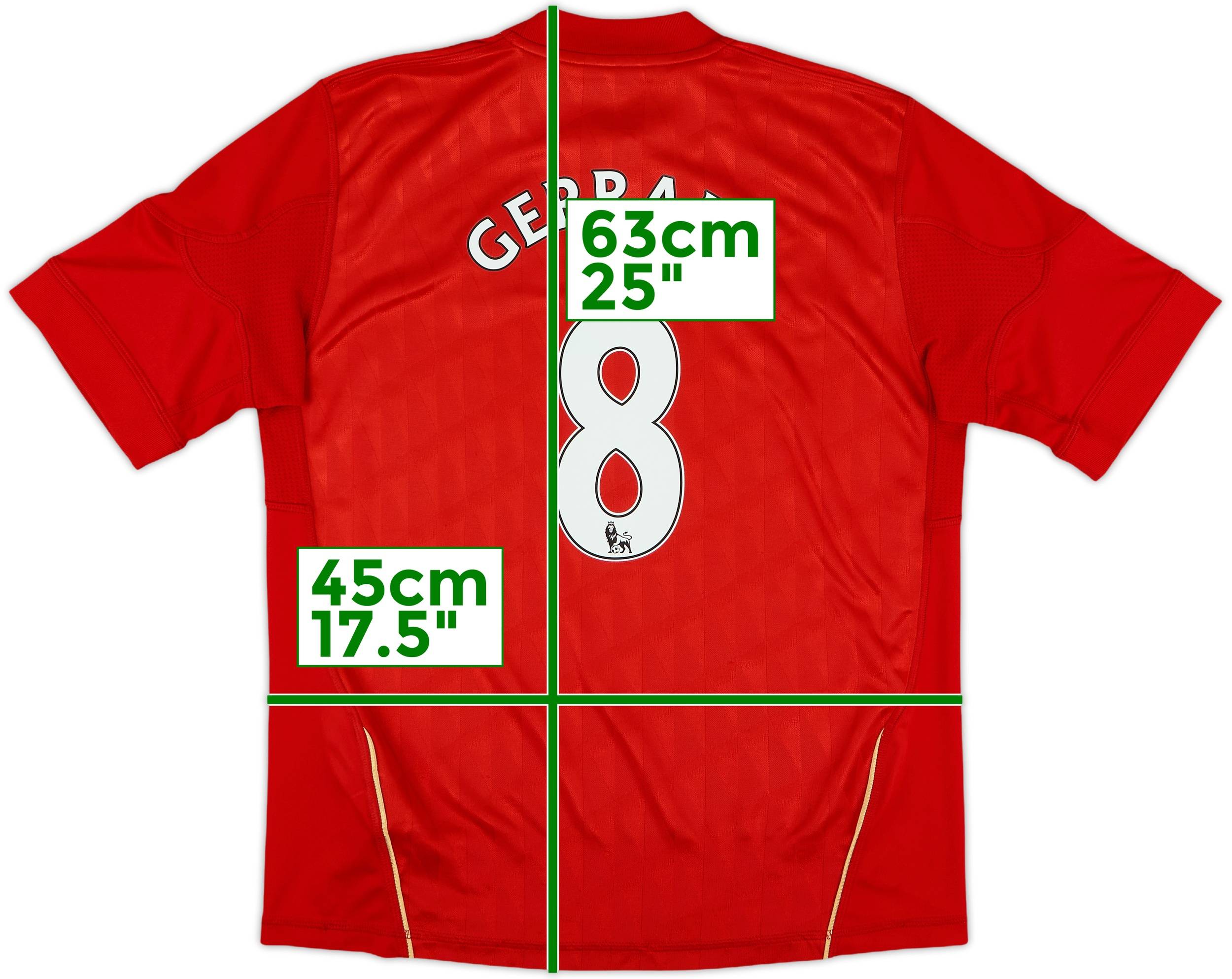 2010-12 Liverpool Home Shirt Gerrard #8 - 8/10 - (M.Boys)