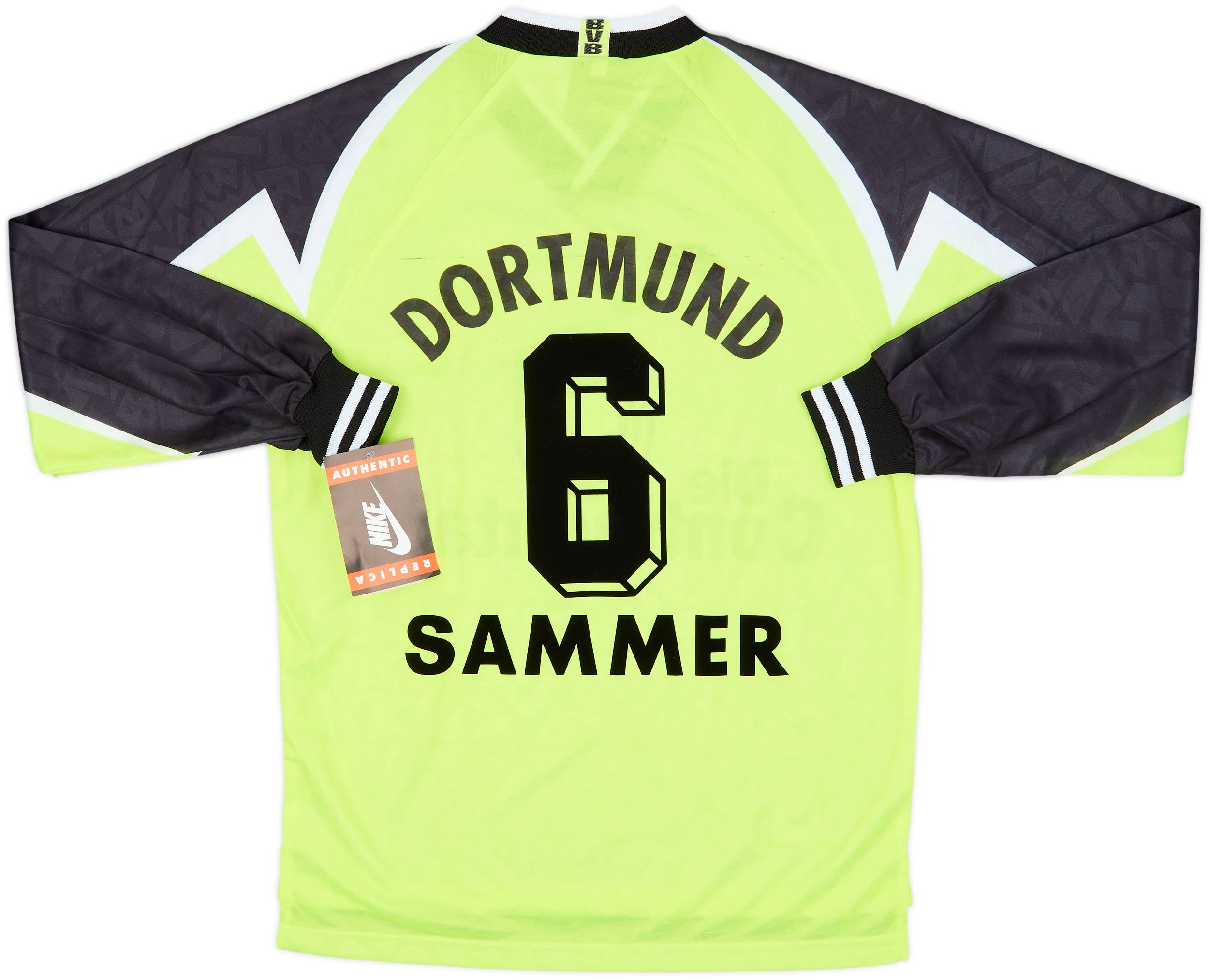 1995-96 Borussia Dortmund Home L/S Shirt Sammer #6 (M)