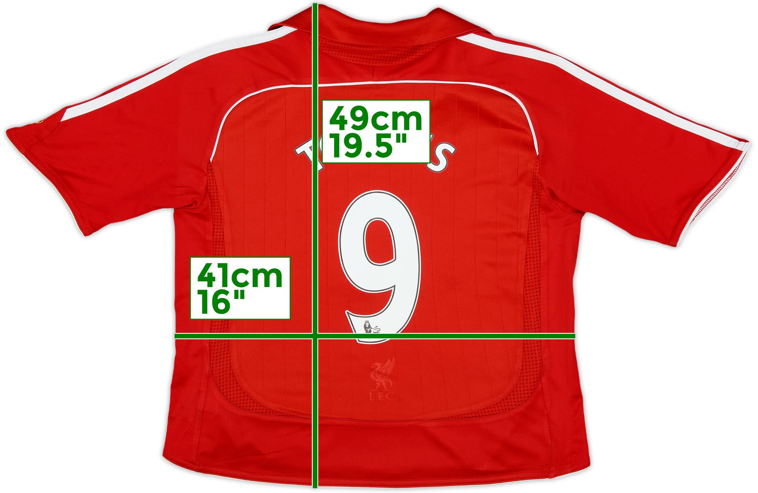 08-09★Liverpool★adidas★サッカーユニフォーム★Torres 2006/08 TORRES #9 Liverpool Vintage adidas Home Football