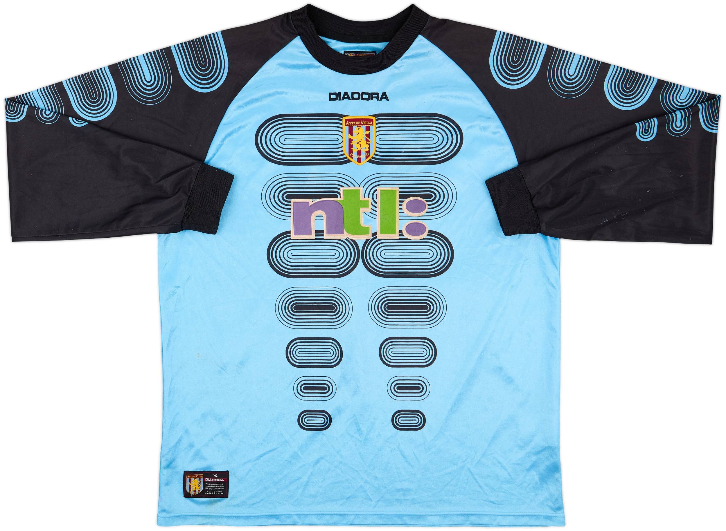DIADORA 2001-02 Aston Villa ゲームシャツ 2001/02 ANGEL #8 Aston Villa Vintage Diadora Football Shirt