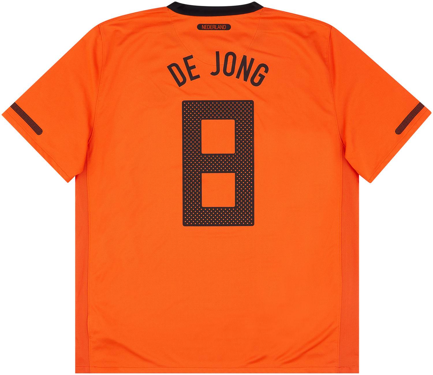 2010-11 Netherlands Home Shirt De Jong #8 - 9/10