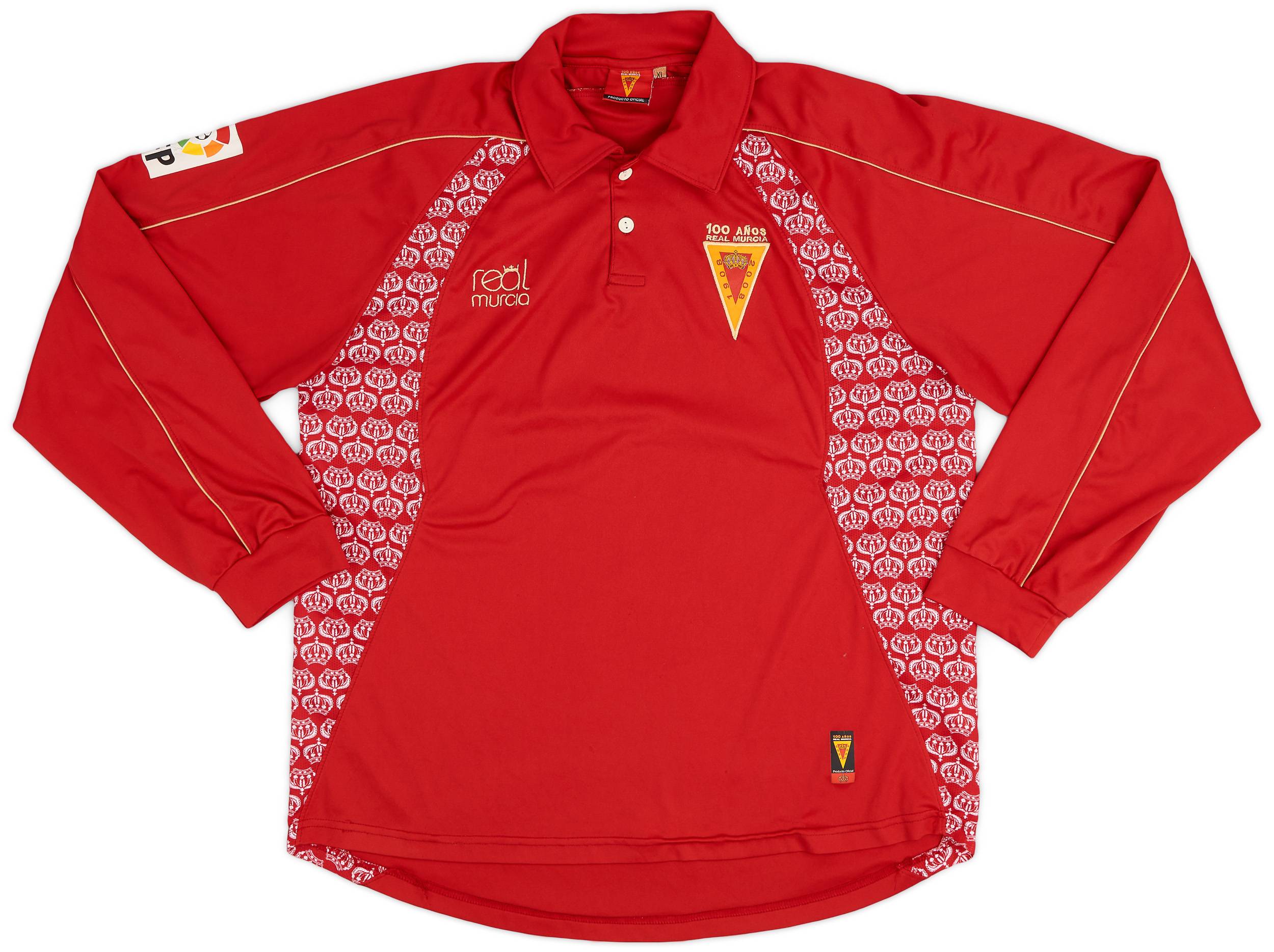 2007-08 Real Murcia Centenary Home L/S Shirt - 8/10 - (XL)