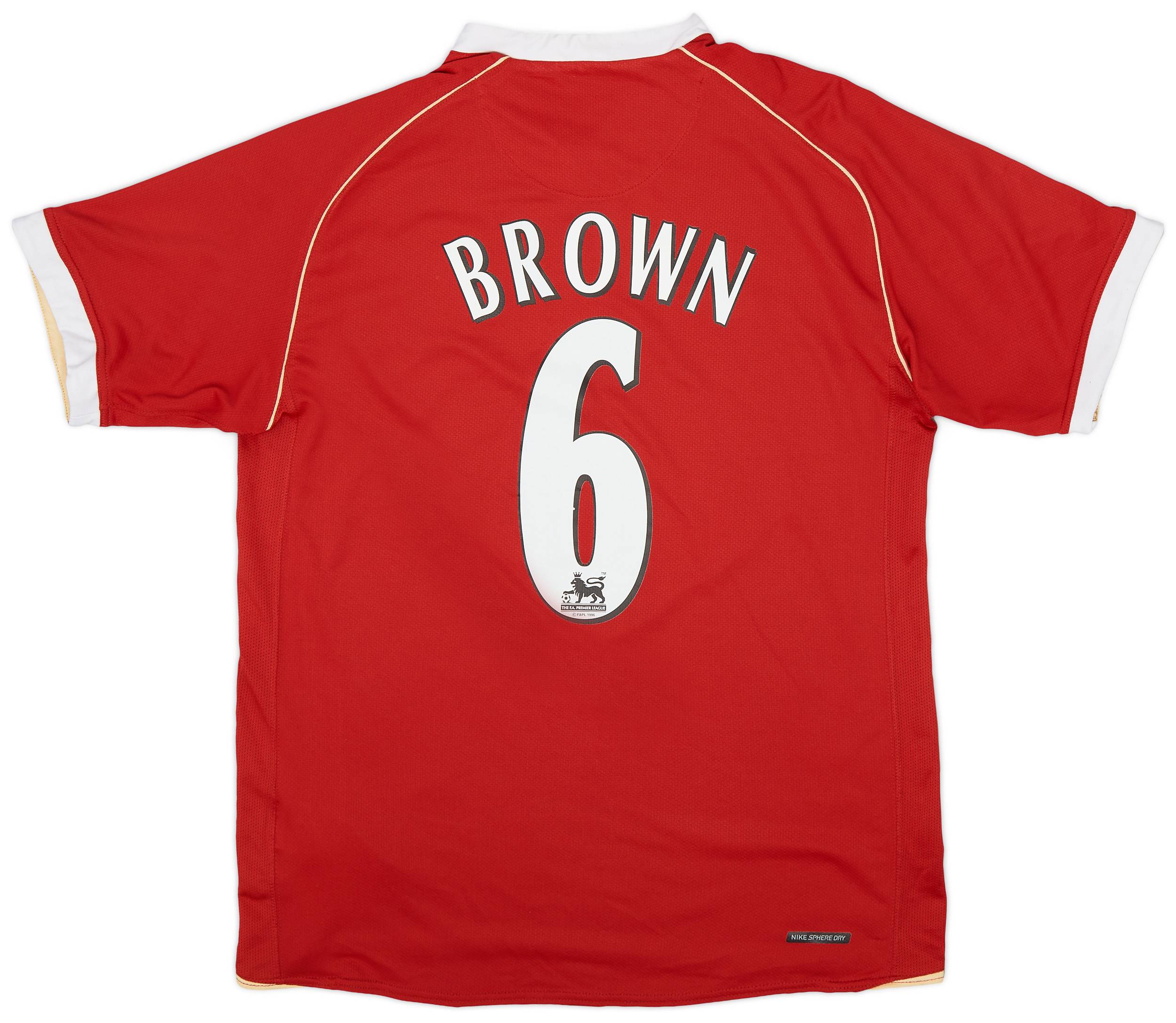 2006-07 Manchester United Home Shirt Brown #6 - 8/10 - (M)