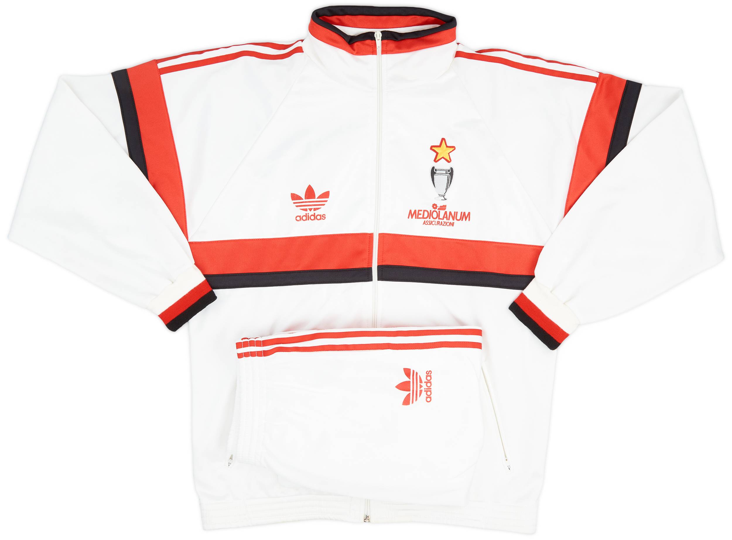 1990-92 AC Milan adidas Tracksuit - 8/10 - (L)