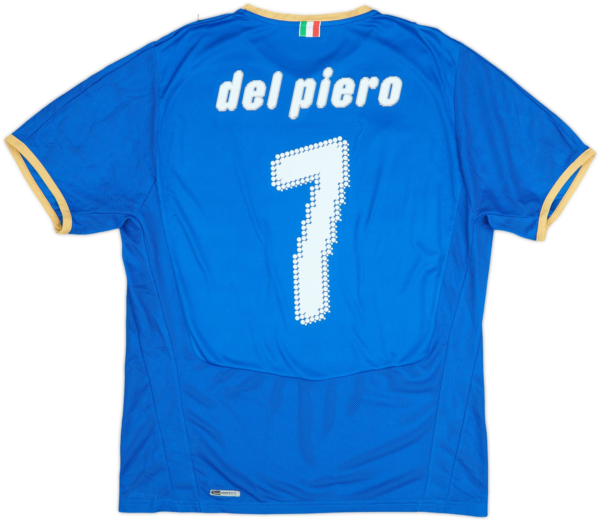 イタリア代表 DEL PIERO 7番シャツ 2007-08 Italy Home Shirt Del Piero #7 - 5/10 - (L)