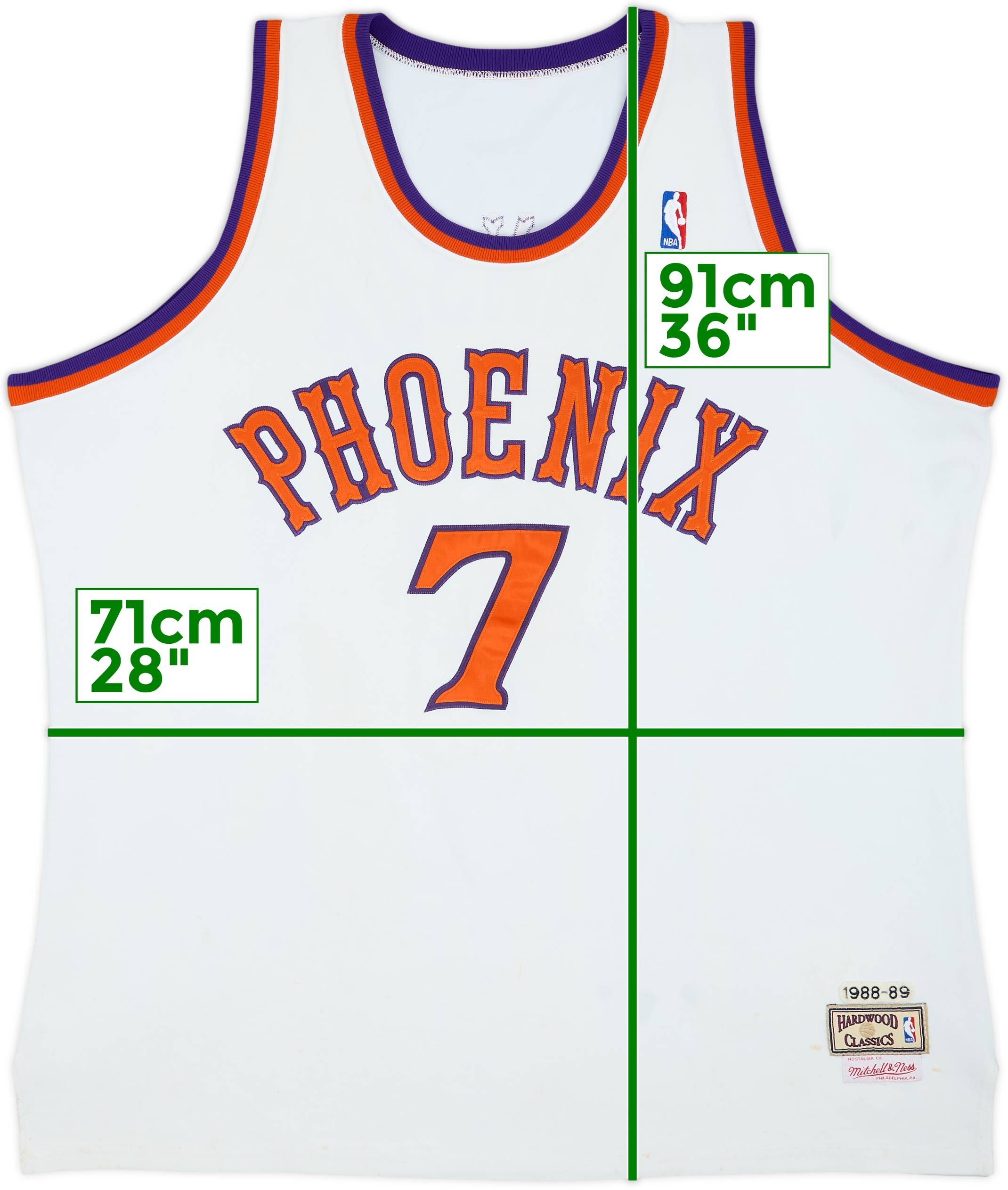 1988-89 Phoenix Suns Johnson #7 Mitchell & Ness Home Jersey - 6/10