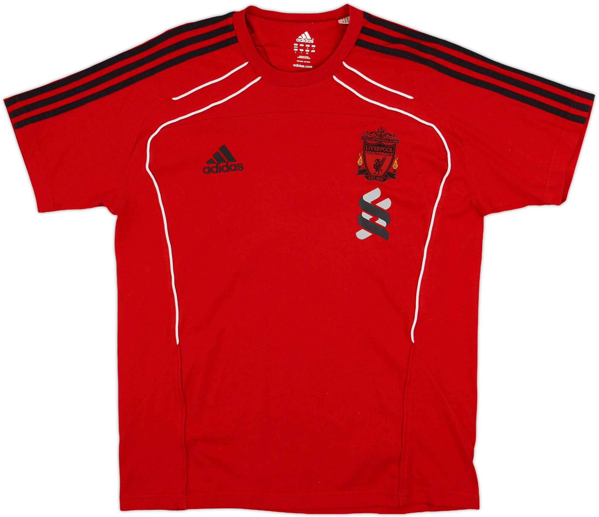 2010-11 Liverpool adidas Cotton Tee - 9/10 - (L)