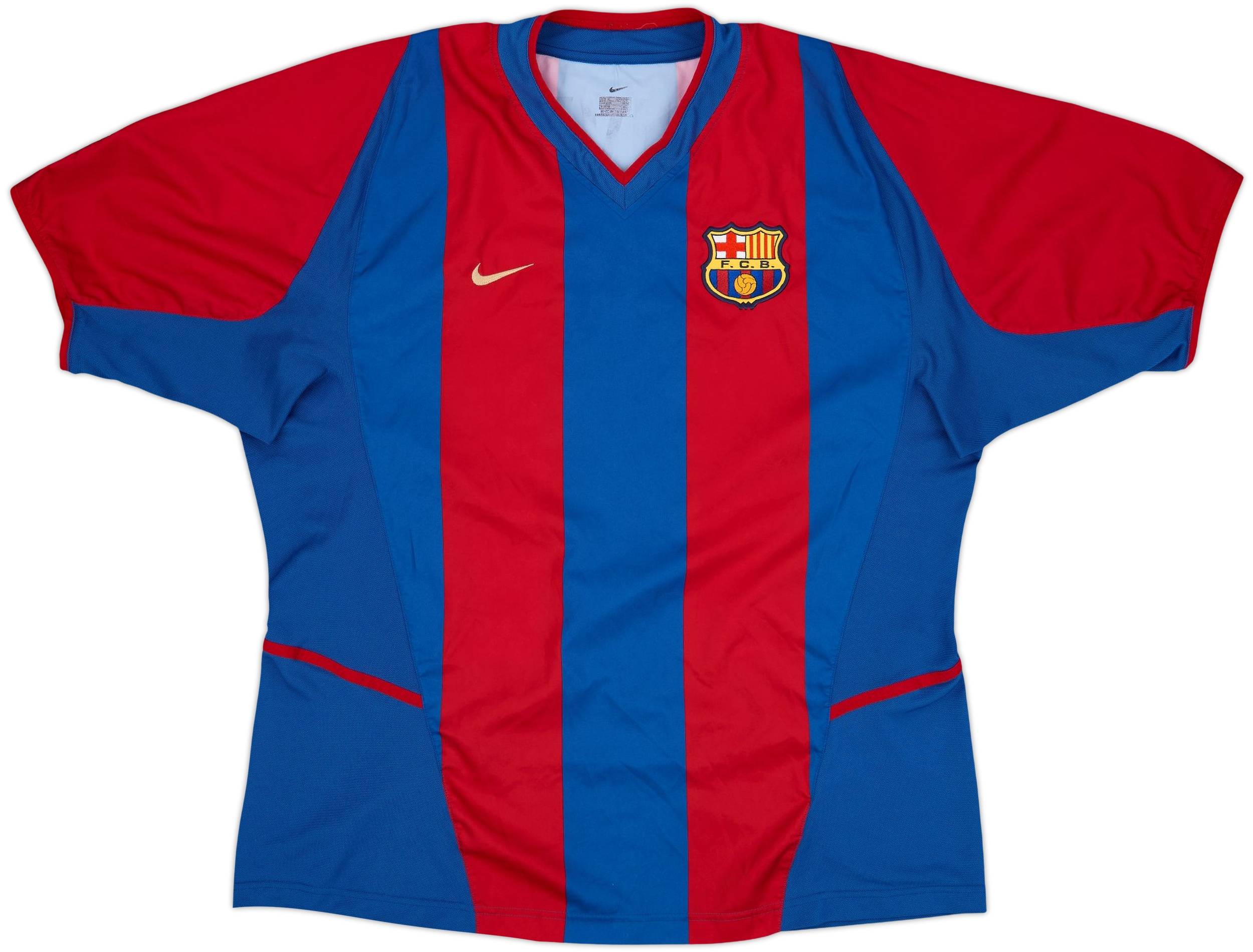 FCバルセロナ KLUIVERT 9番 シャツ 2002-03 Barcelona Home Shirt Kluivert #9 - 9/10 - (XL)