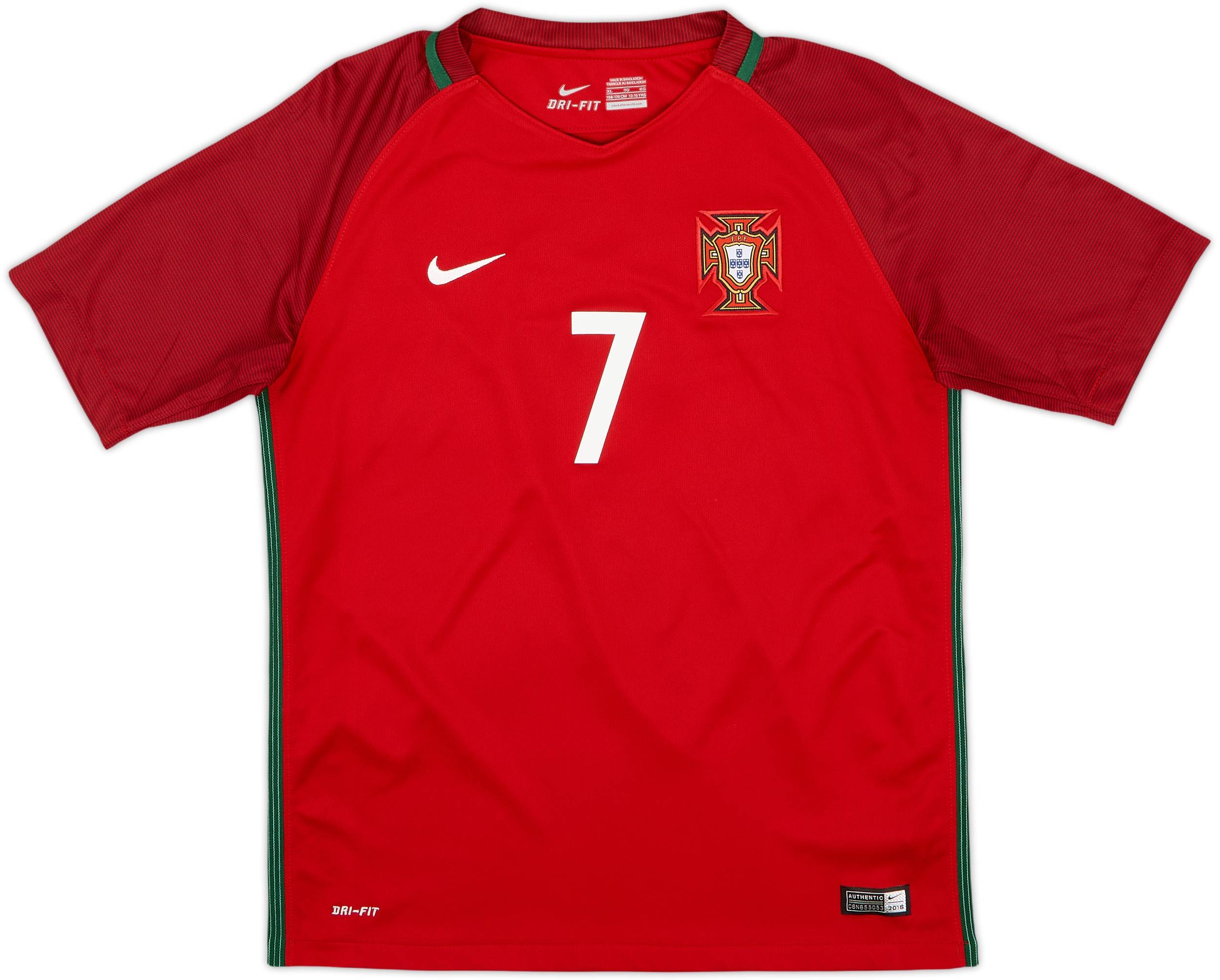 2016-18 Portugal Home Shirt Ronaldo #7 - 9/10 - (XL.Boys)