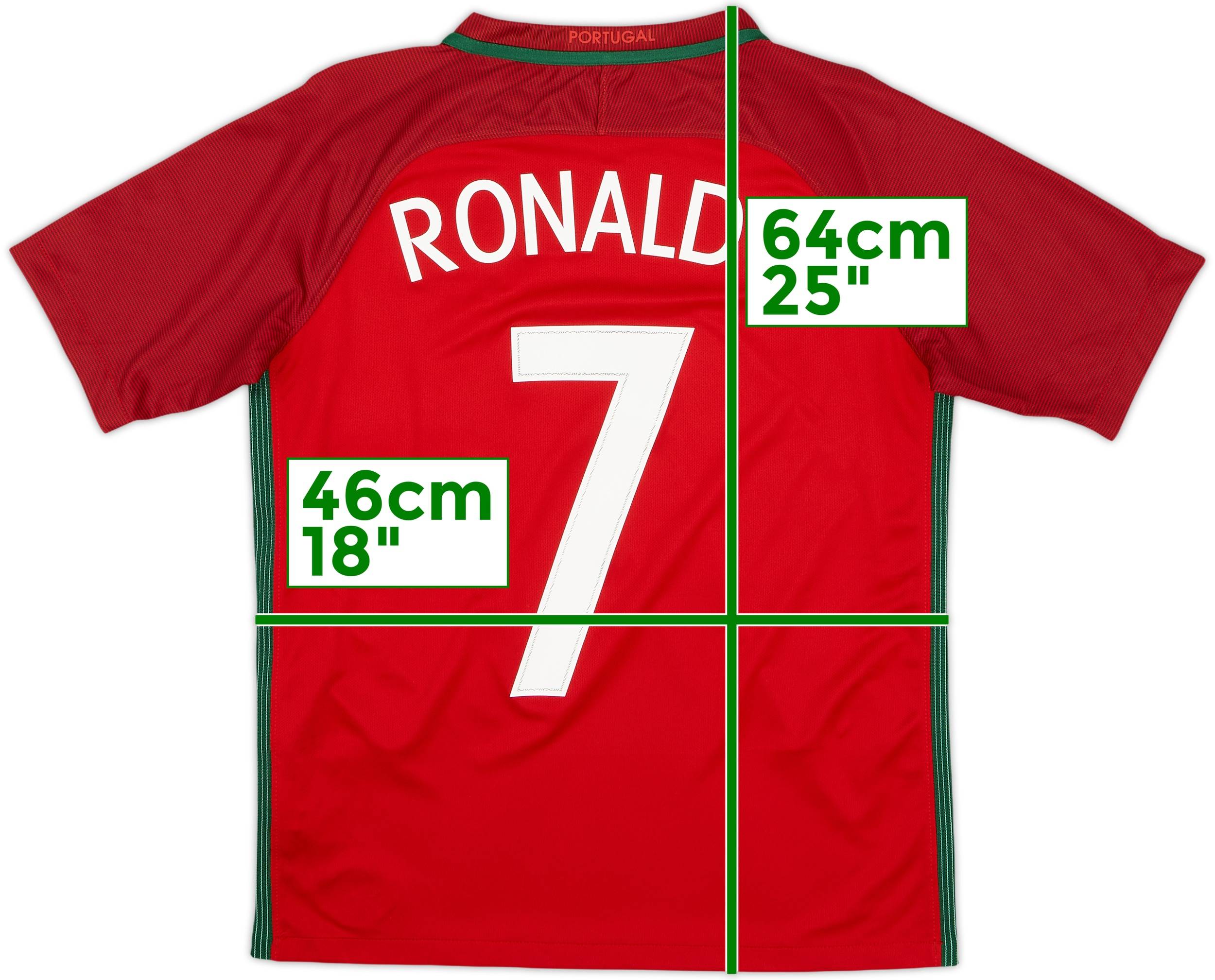 2016-18 Portugal Home Shirt Ronaldo #7 - 9/10 - (XL.Boys)