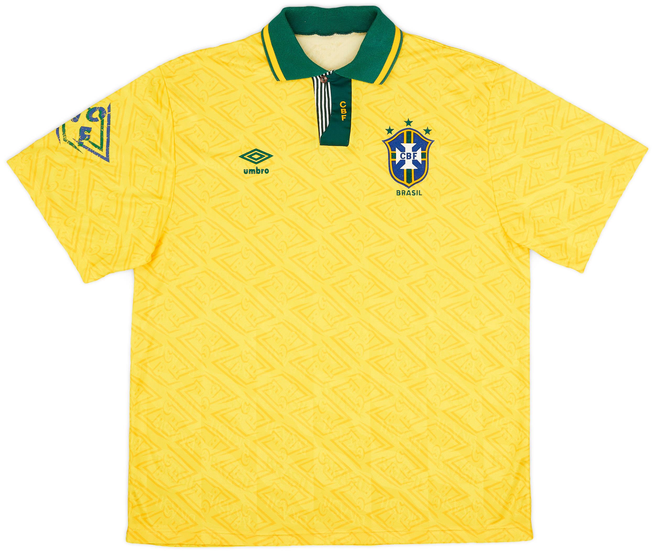 1991-93 Brazil Home Shirt - 7/10 - (XL)