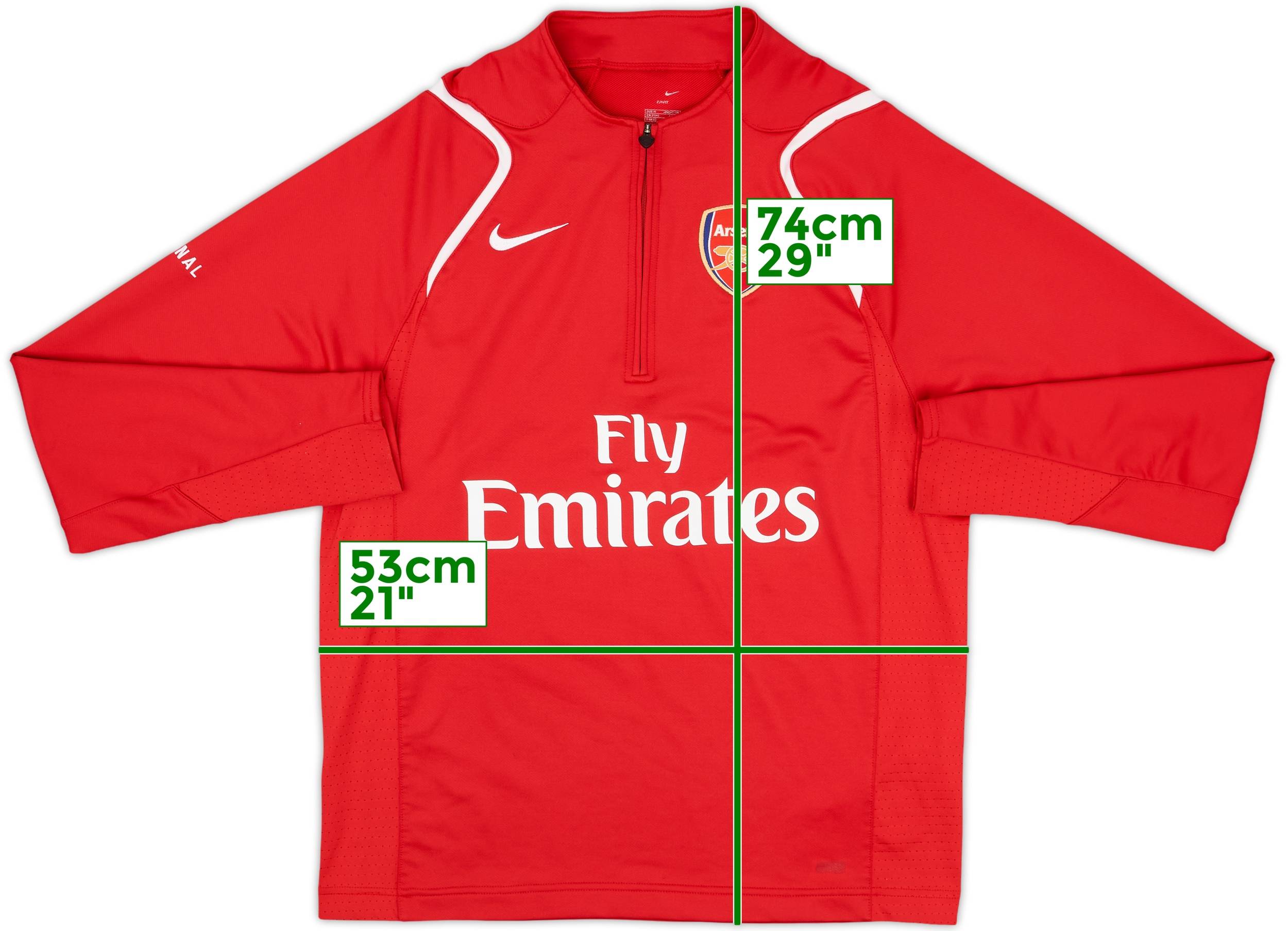 2006-07 Arsenal Nike 1/4 Zip Training Top - 8/10 - (M)