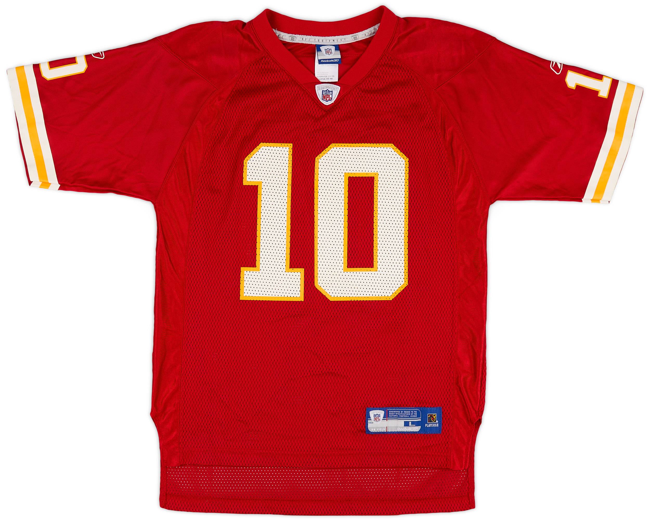 2005 06 Kansas City Chiefs Green 10 Reebok On Field Home Jersey Excellent L.Kids