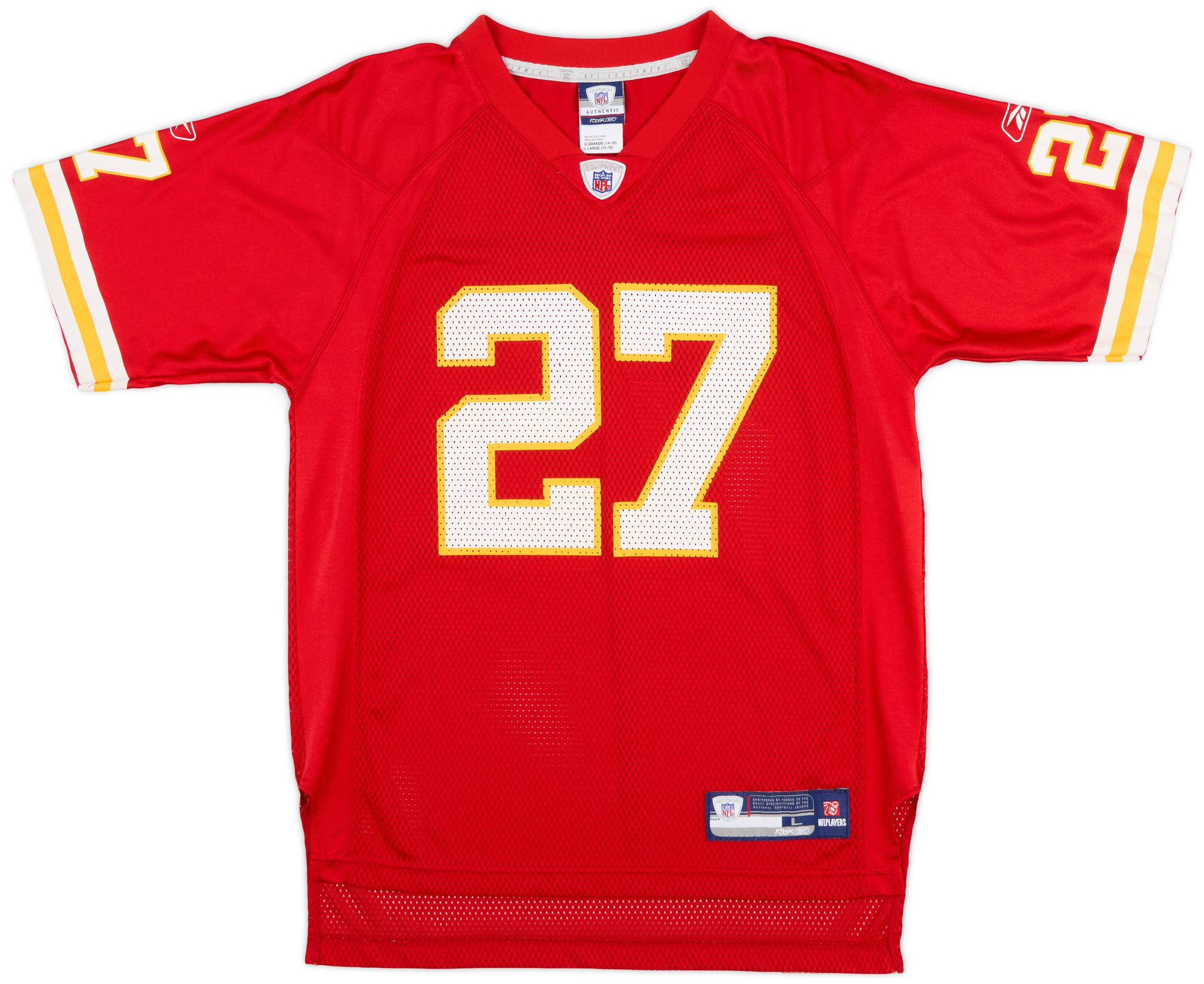2007 Kansas City Chiefs L. Johnson #27 Reebok On Field Home Jersey (Excellent) L.Kids