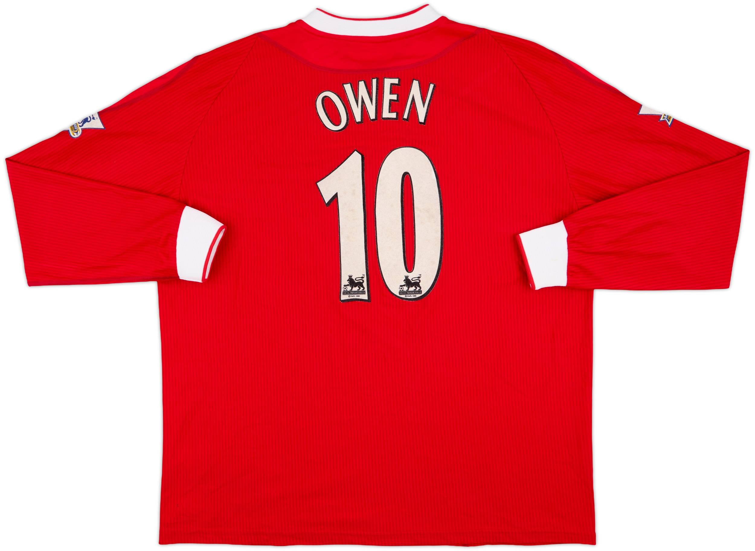 OWEN 2002 イングランド代表 オーウェン ホームユニフォーム 10番 2002-04 Liverpool Home L/S Shirt Owen #10 - 8/10 - (XL)