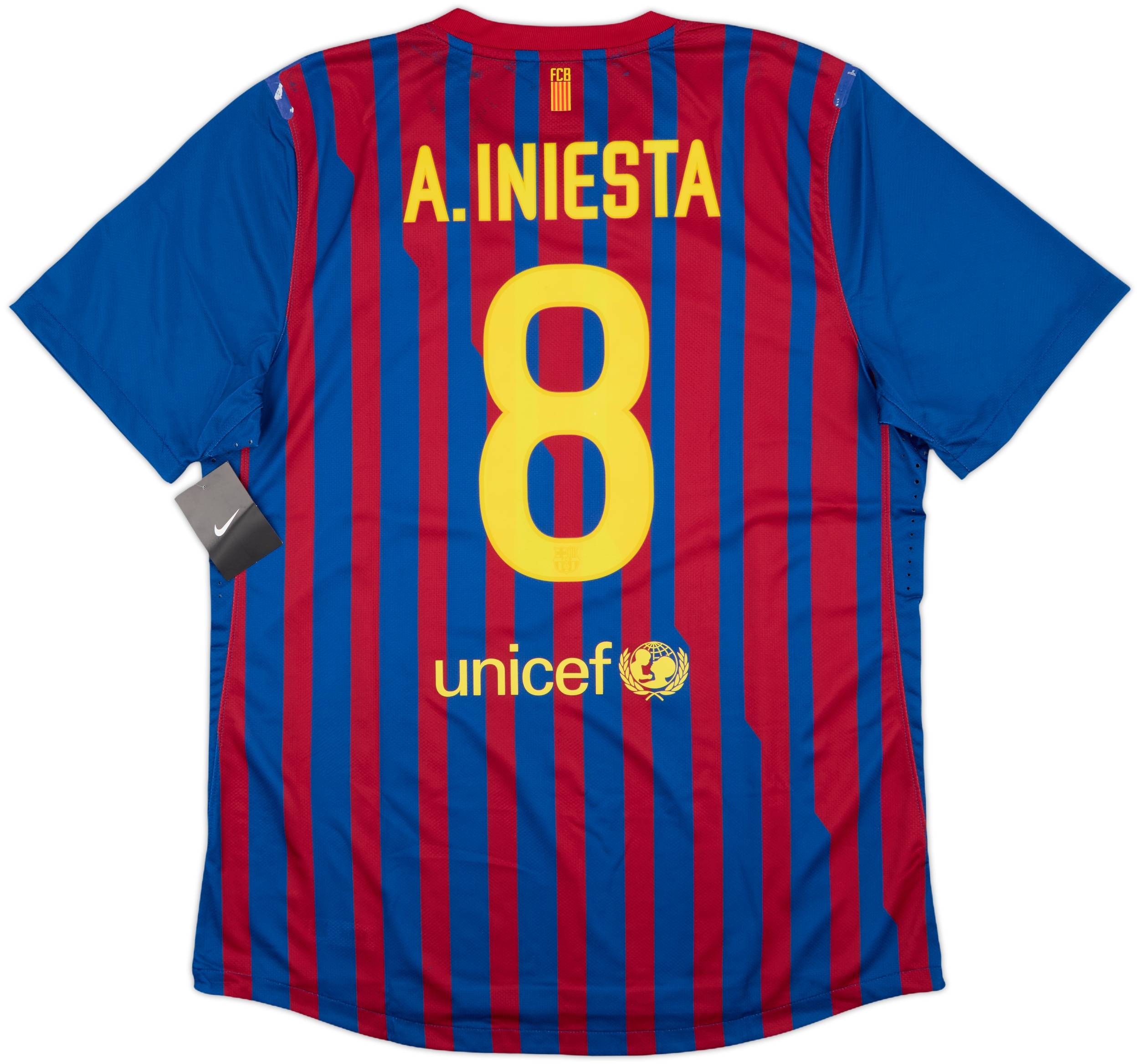 2011-12 Barcelona Home Player Issue Shirt A.Iniesta #8 (XL)