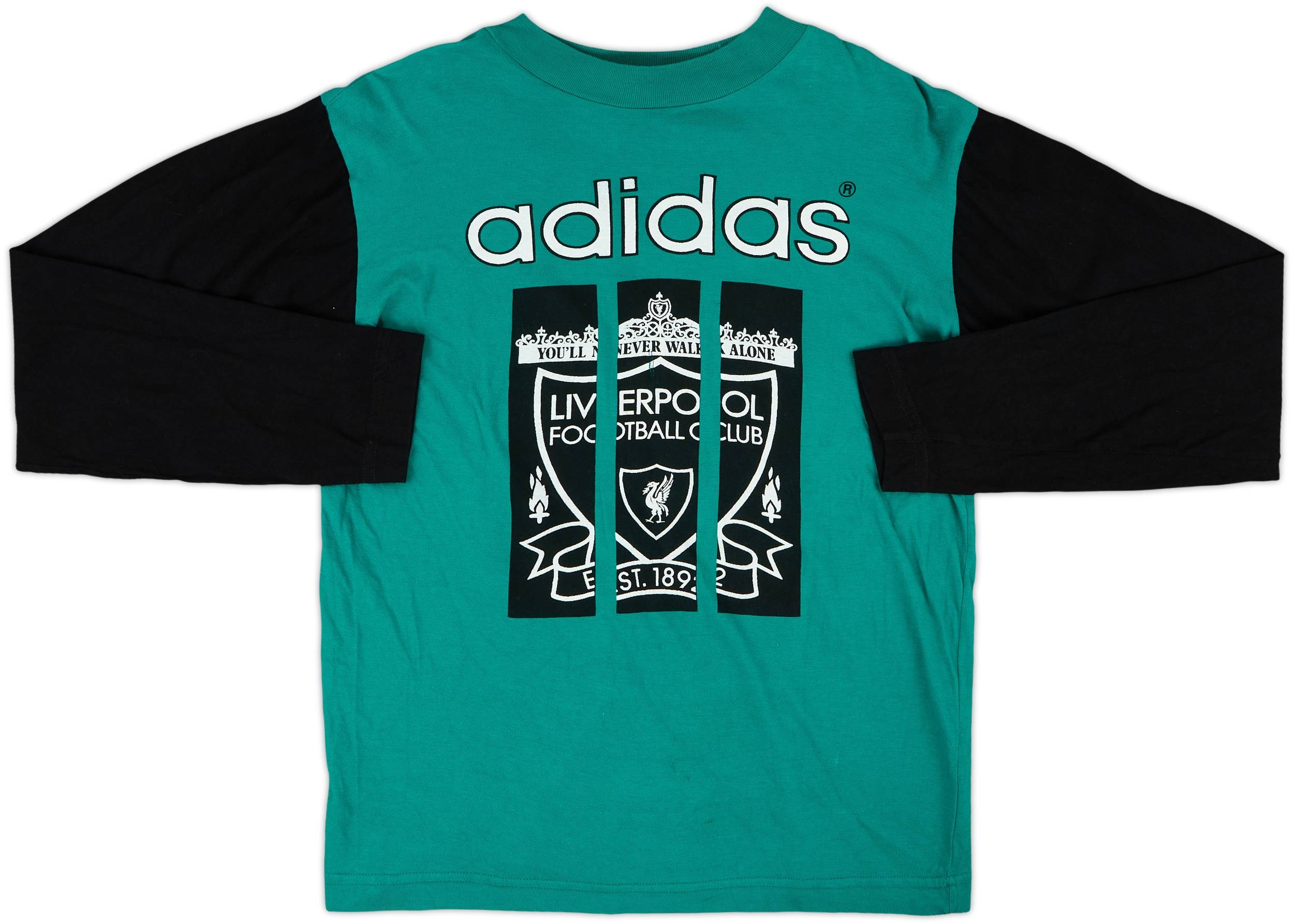 1992-93 Liverpool adidas Cotton L/S Tee - 8/10 - (S)