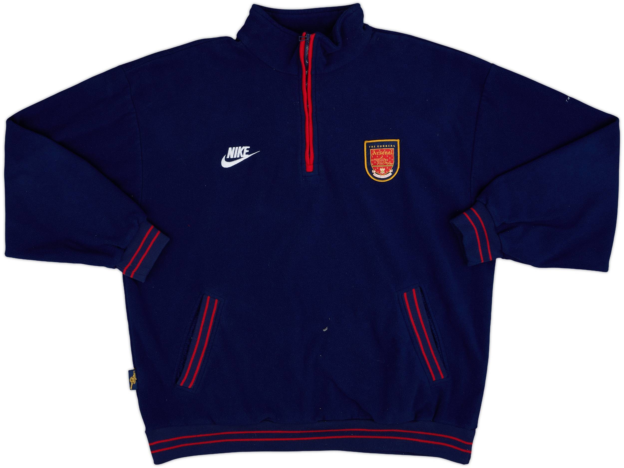 1996-98 Arsenal Nike 1/4 Zip Fleece Top - 9/10 - (XL)