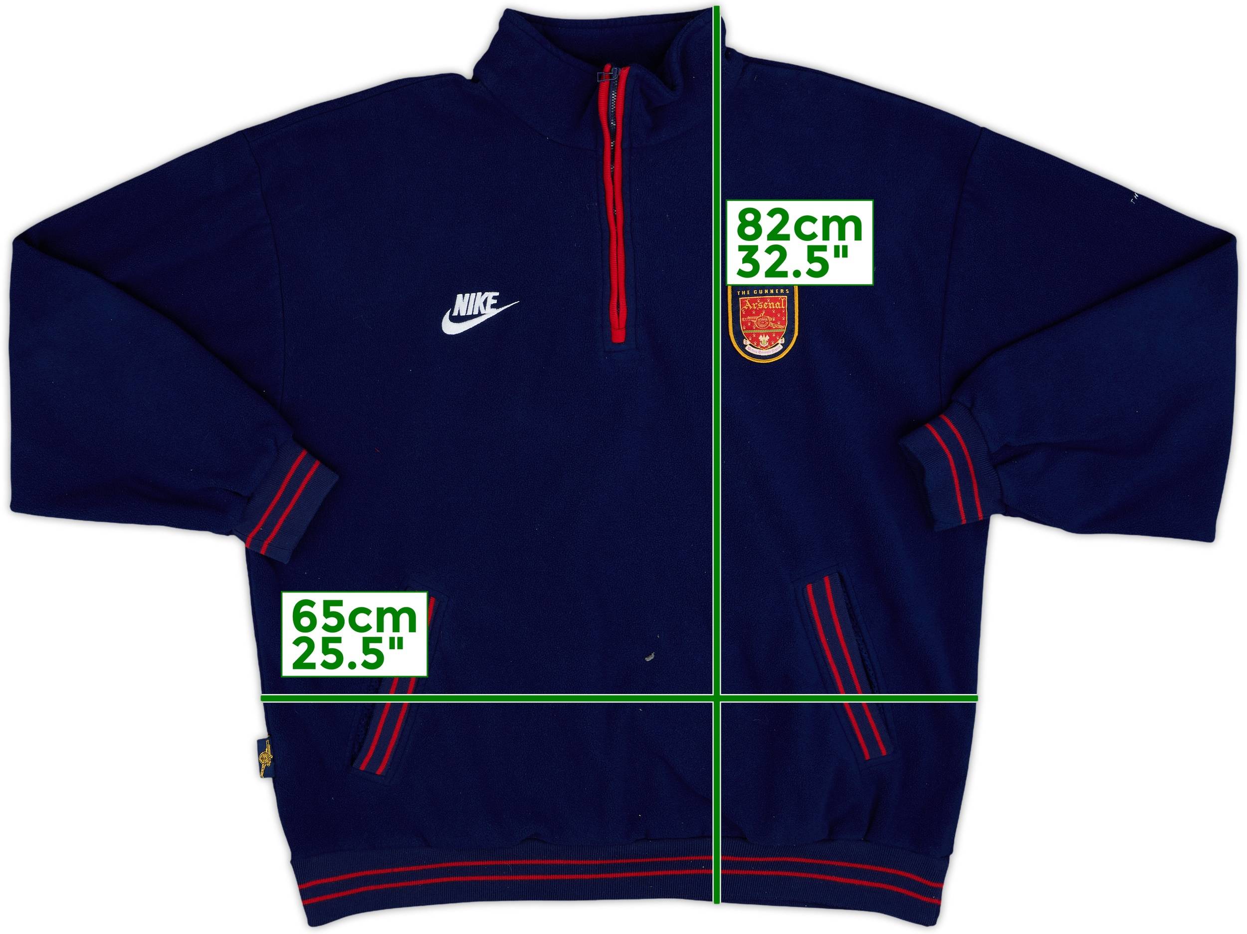 1996-98 Arsenal Nike 1/4 Zip Fleece Top - 9/10 - (XL)