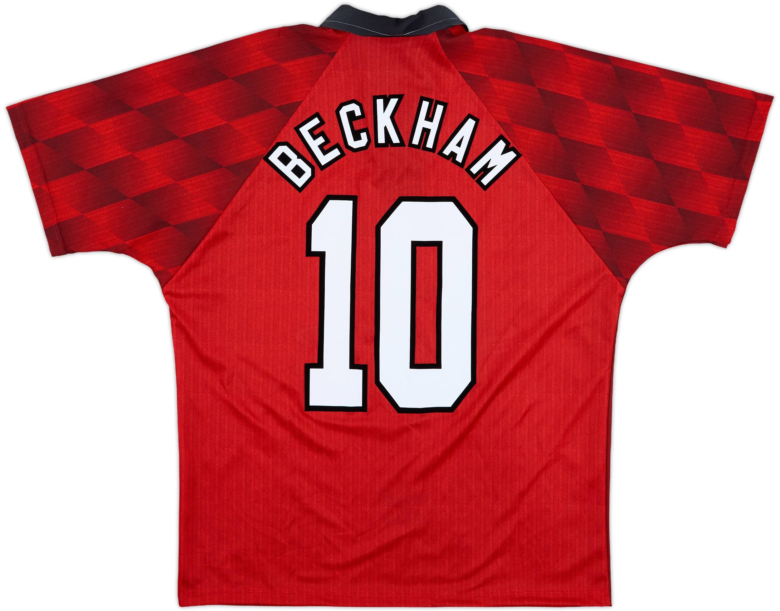 1996-98 Manchester United Home Shirt Beckham #10 - 9/10 - (M)
