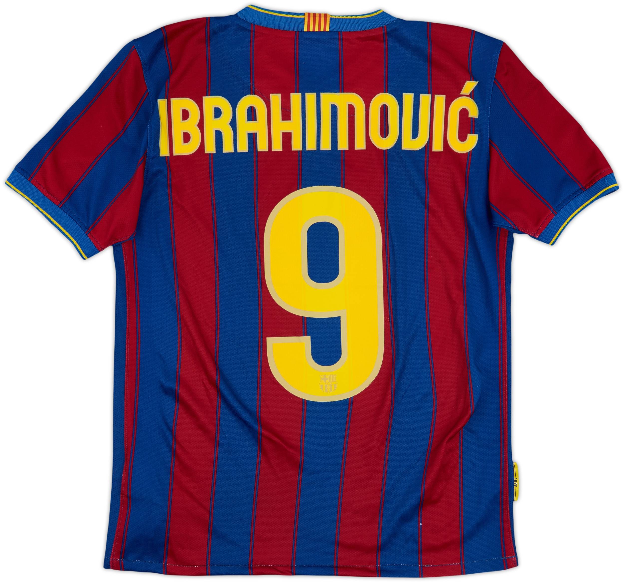2009-10 Barcelona Home Shirt Ibrahimovic #9 - 6/10 - (XL.Boys)