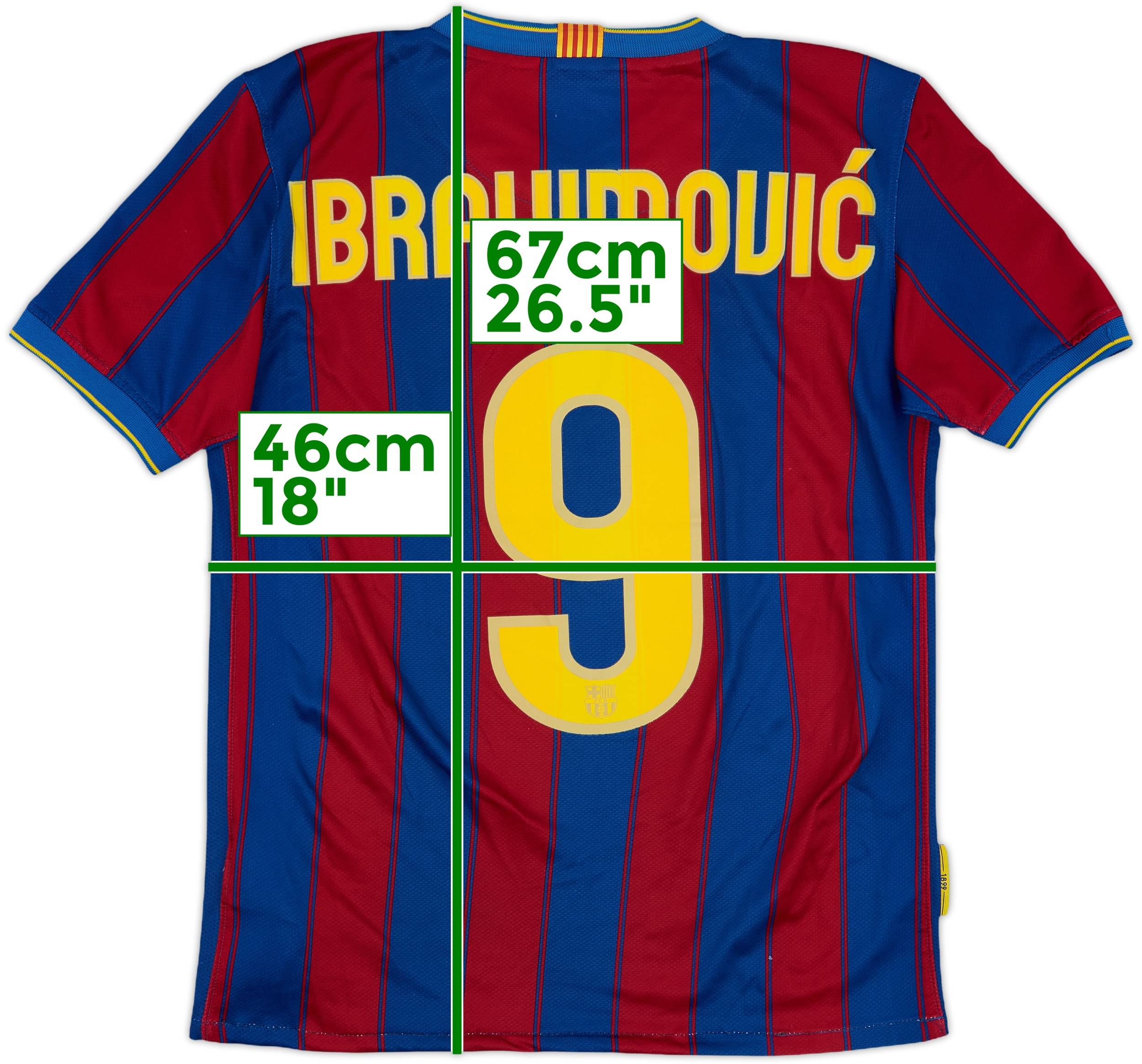 2009-10 Barcelona Home Shirt Ibrahimovic #9 - 6/10 - (XL.Boys)