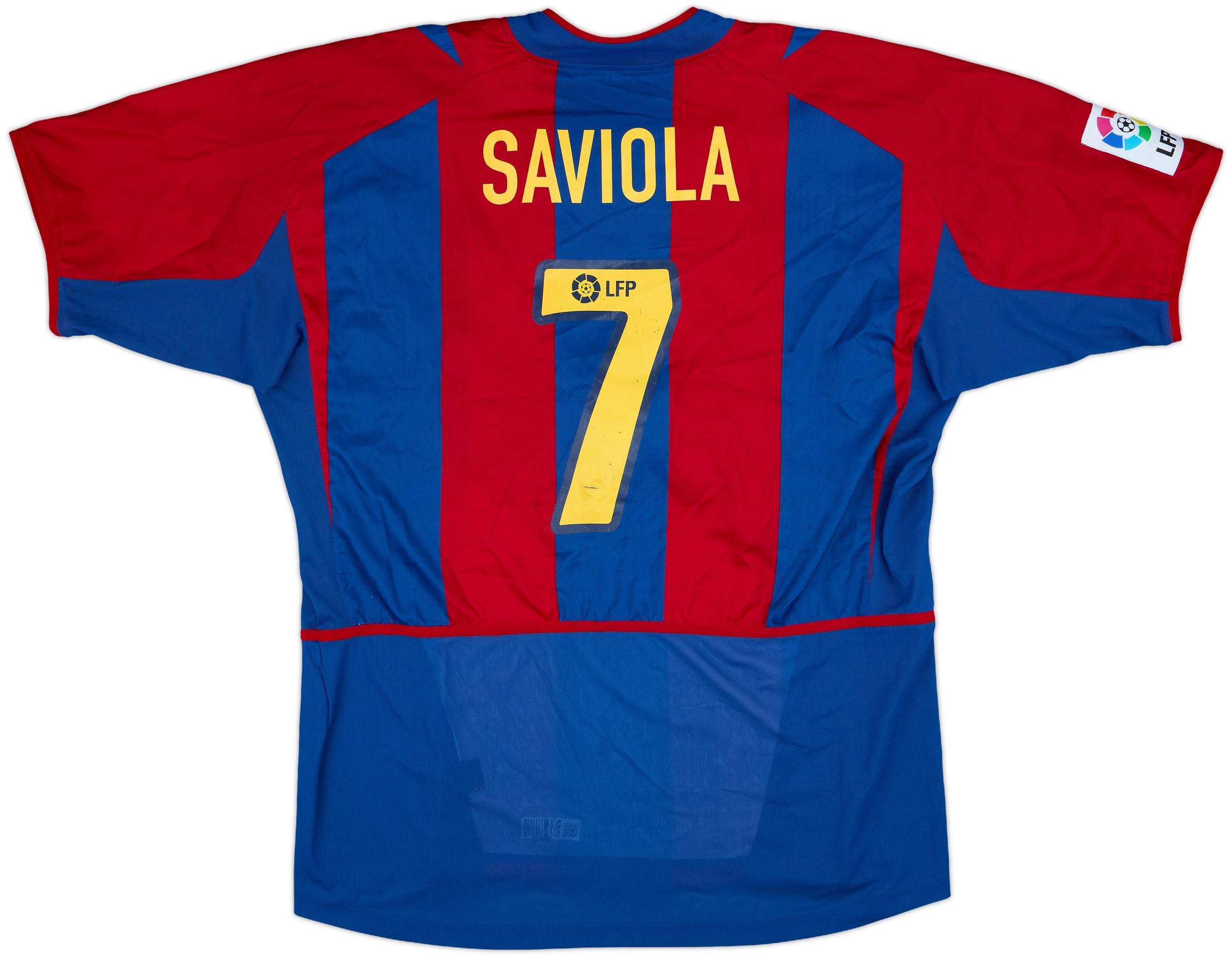 FC Barcelona SAVIOLA 7 サッカーシャツ 2002-03 Barcelona Player Issue Home Shirt Saviola #7 - 8/10 - (XL)