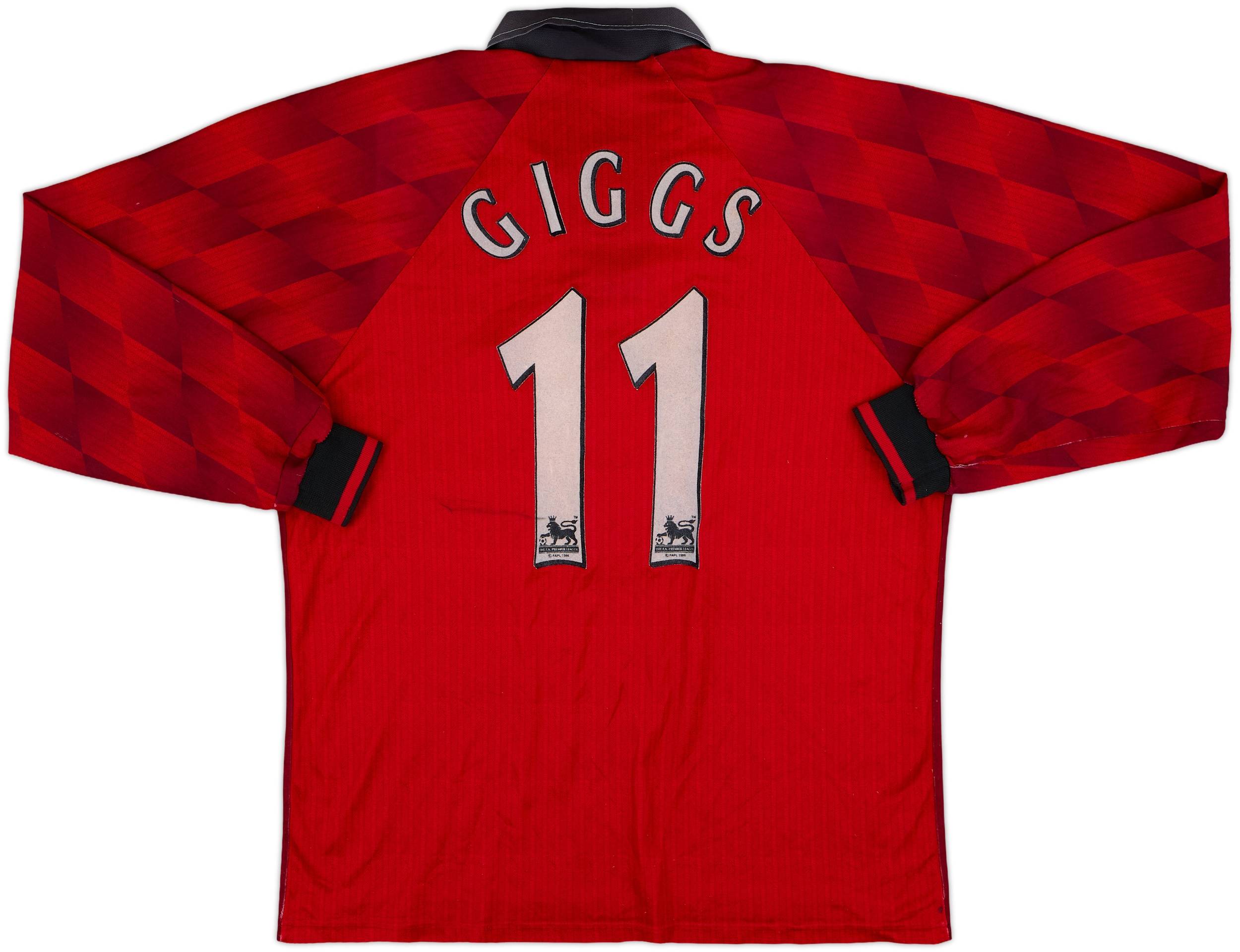 ウェア Manchester United 1996 L/S  Uniform 1996-98 Manchester United Home L/S Shirt Giggs #11 - 6/10 - (L)