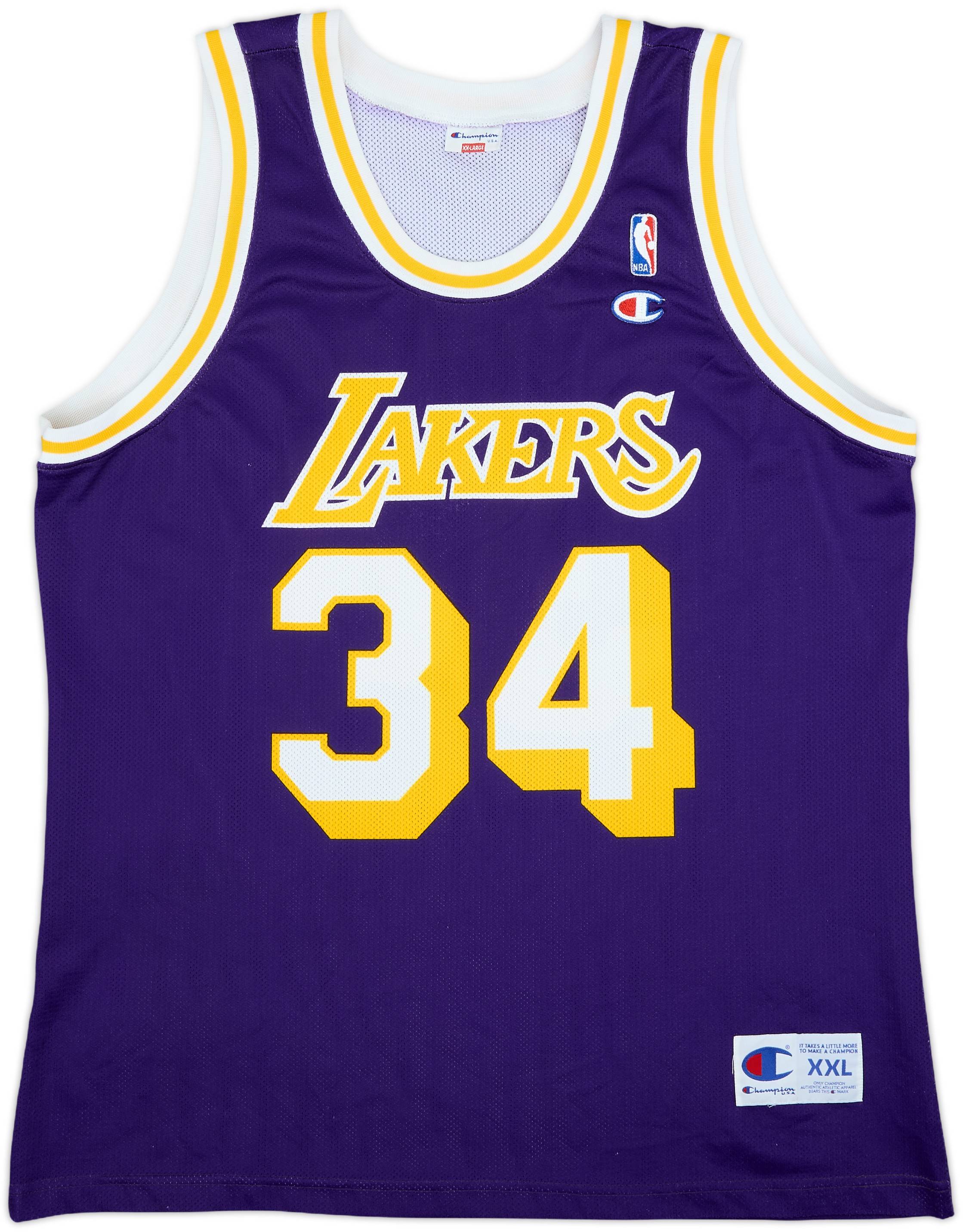 1996-99 LA Lakers O'Neal #32 Champion Away Jersey - 9/10 - (XXL)