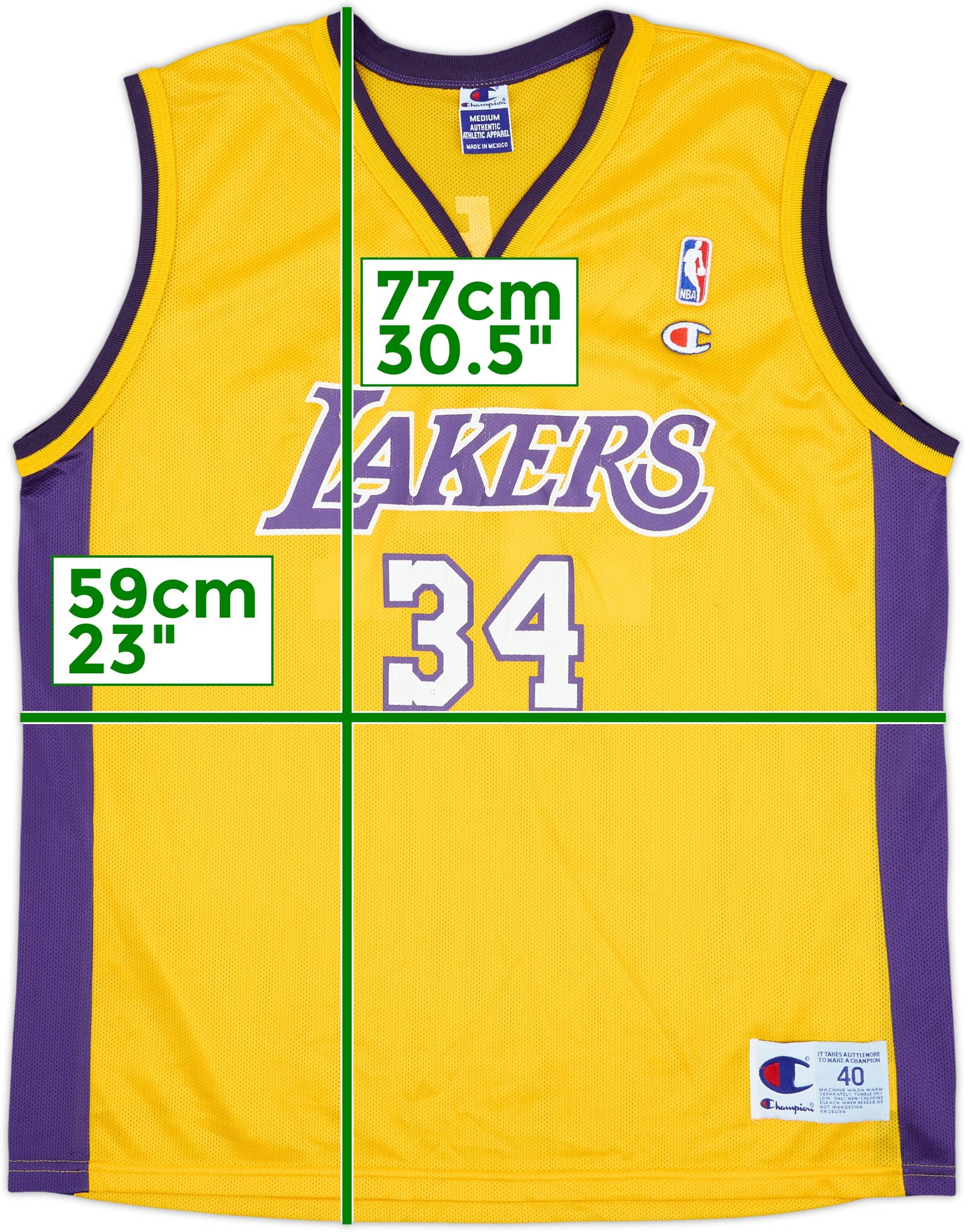 1999-02 LA Lakers O'Neal #34 Champion Home Jersey - 8/10 - (M)