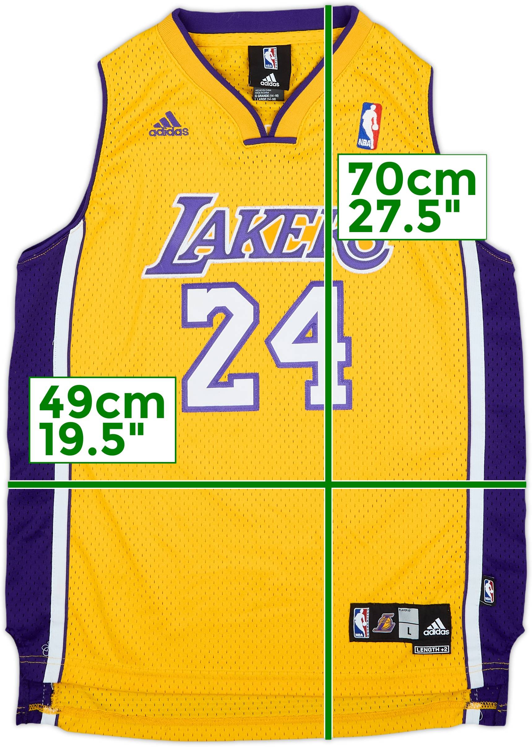 2006-10 LA Lakers Bryant #24 adidas Swingman Home Jersey - 8/10